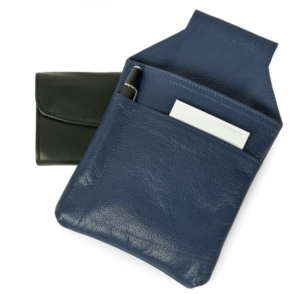 Hamosons Kellnerbörse Profi Kellnerholster, Kellnerhalfter Nappa-Leder Dunkles Rauch-Blau Dunkel Blau