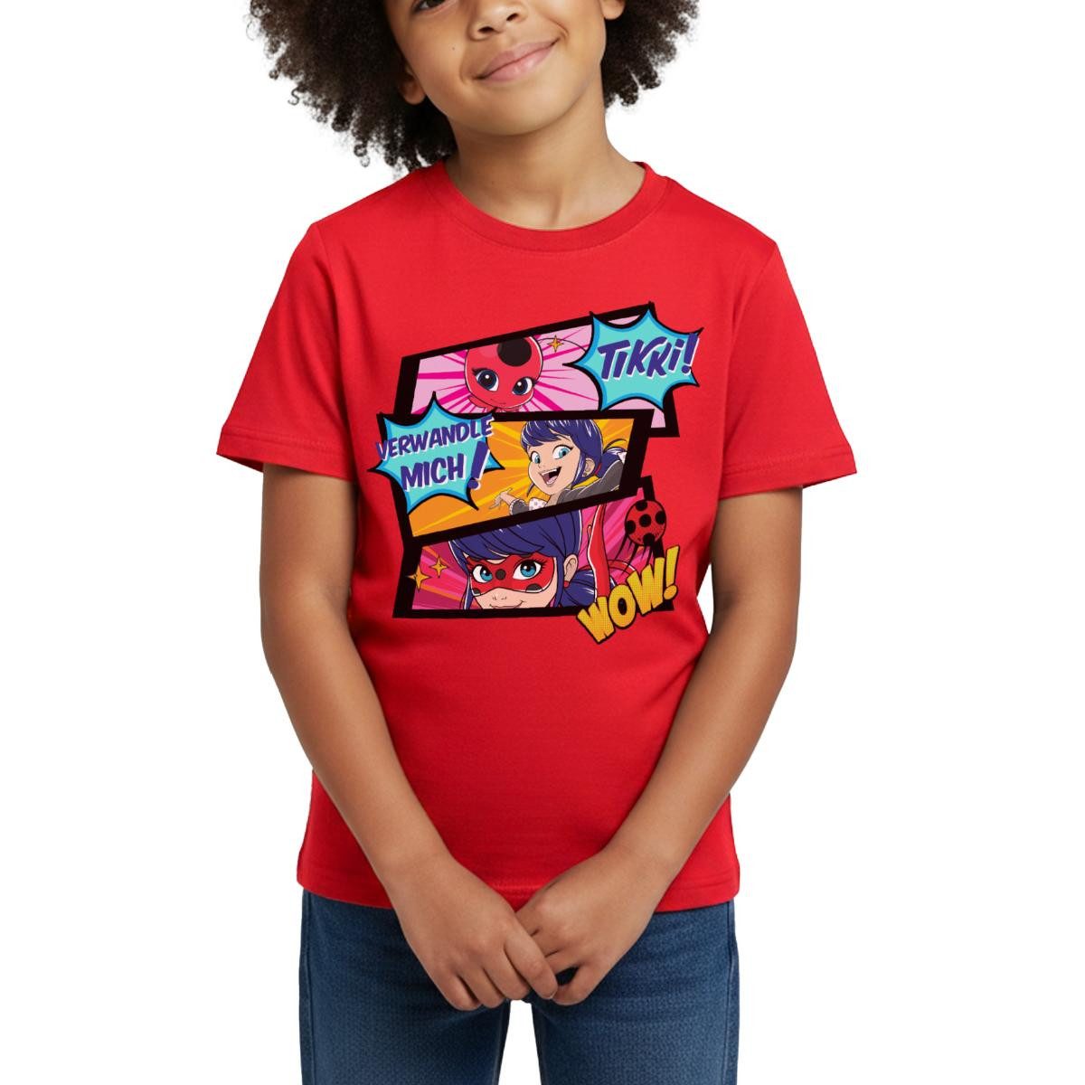 T-Shirt Miraculous Tikki Verwandle Mich Spruch Kinder T-Shirt
