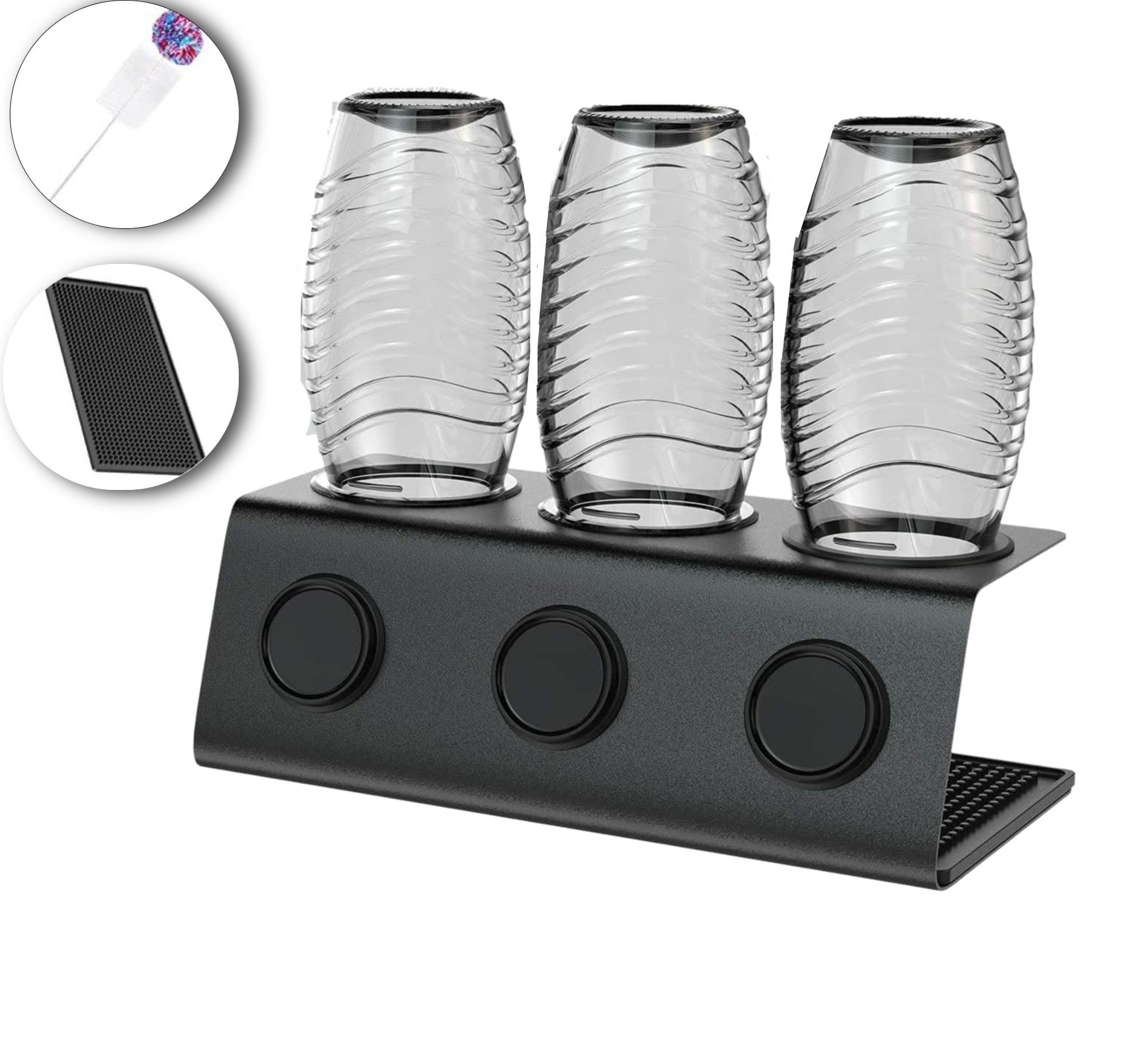 Flaschenhalter Edelstahl Flaschenhalter für Sodastream Crystal - 3er Abtropfständer