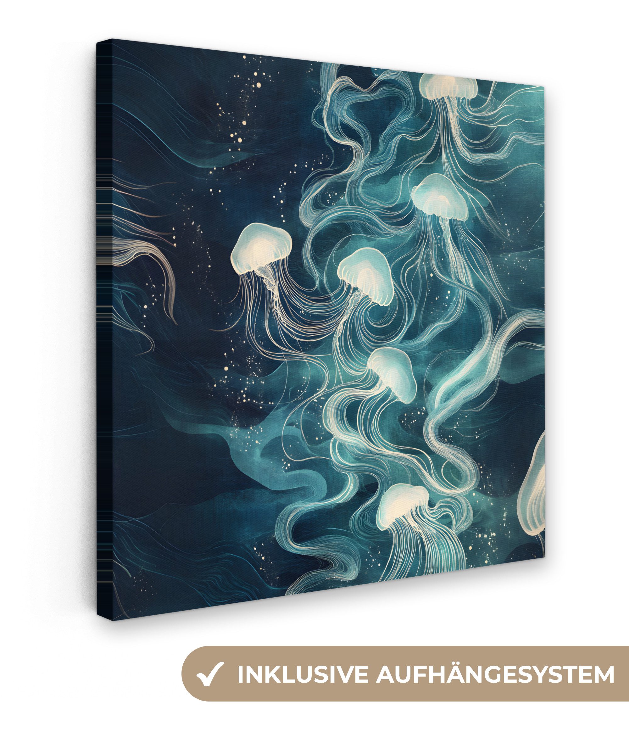 OneMillionCanvasses® Leinwandbild Qualle - Meer - günstig online kaufen