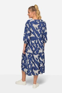 Laurasøn Sommerkleid Kleid A-Line allover Print Tunika-Ausschnitt