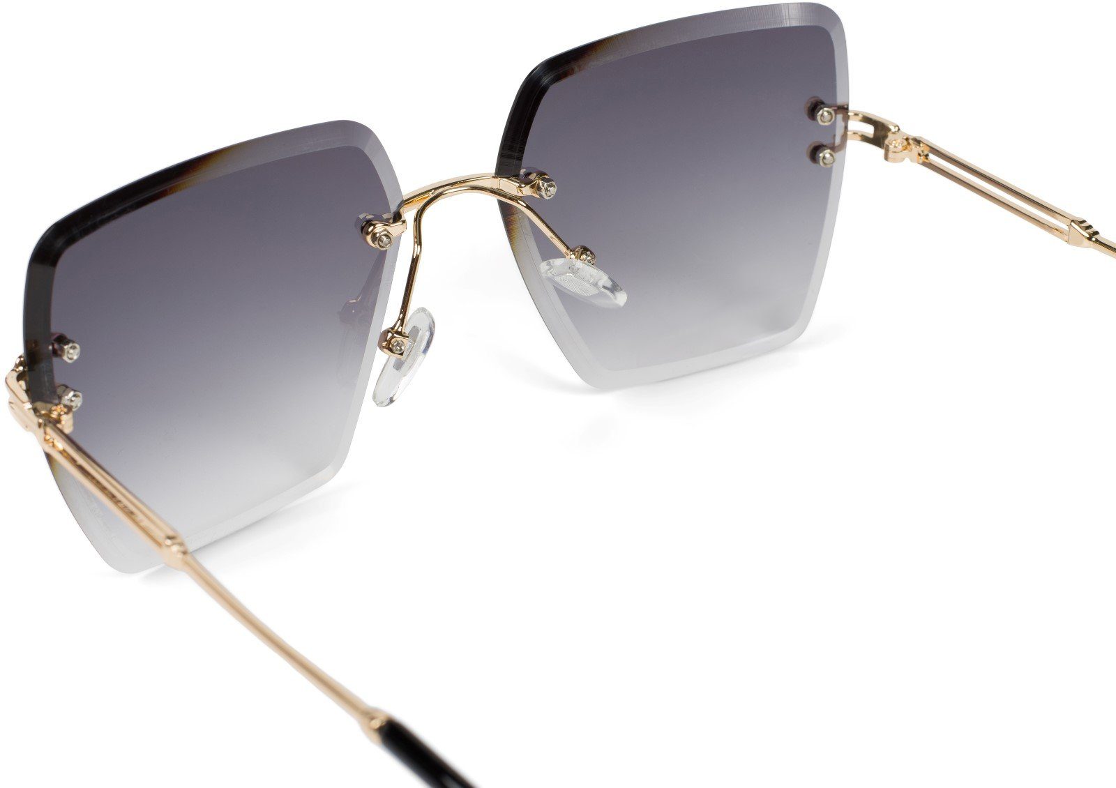 Glas (1-St) / Grau styleBREAKER Verlauf Getönt Gold Gestell Sonnenbrille
