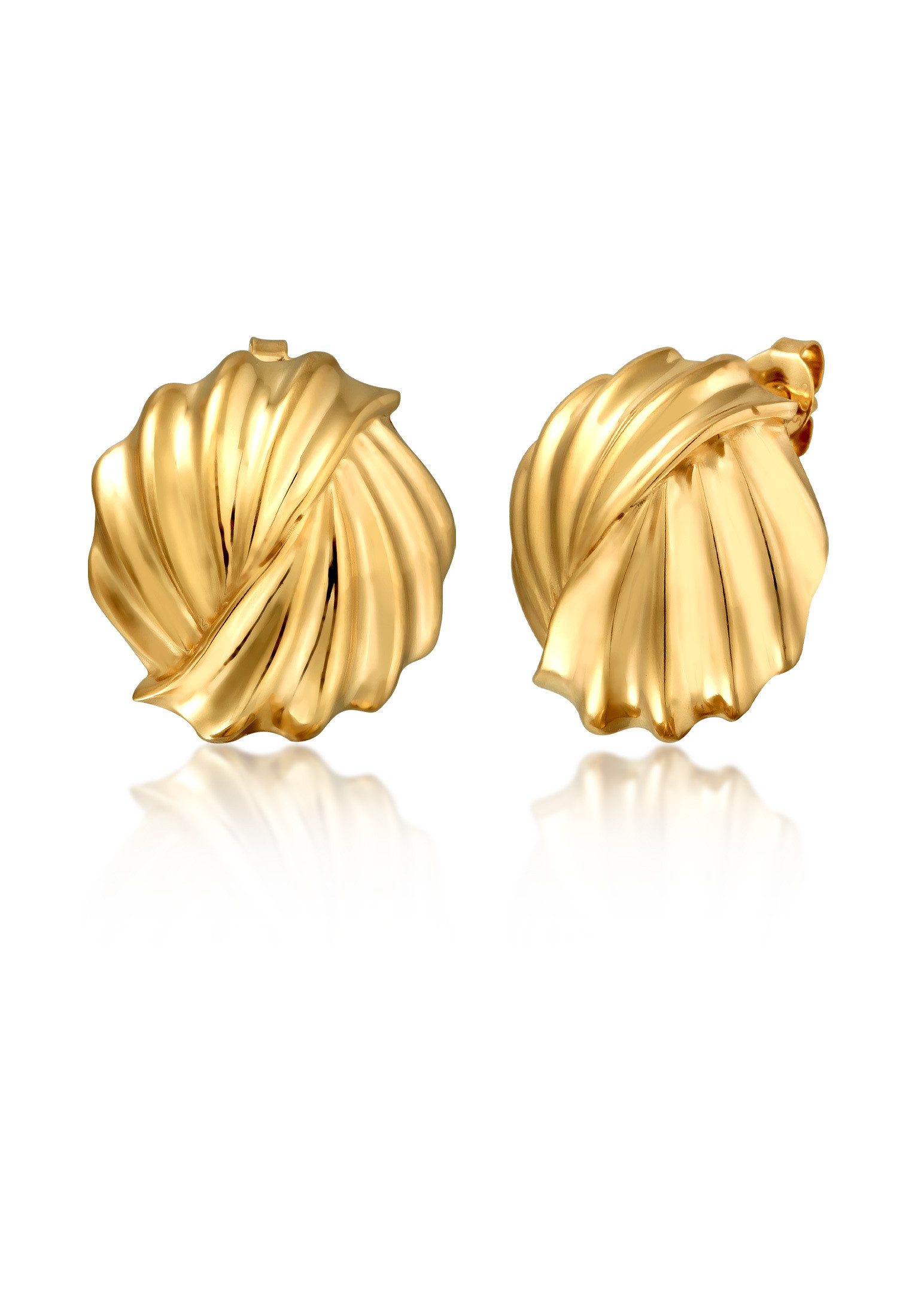 Elli Paar Ohrstecker Ohrstecker Rund Riffeldesign 925 Sterling Silber günstig online kaufen