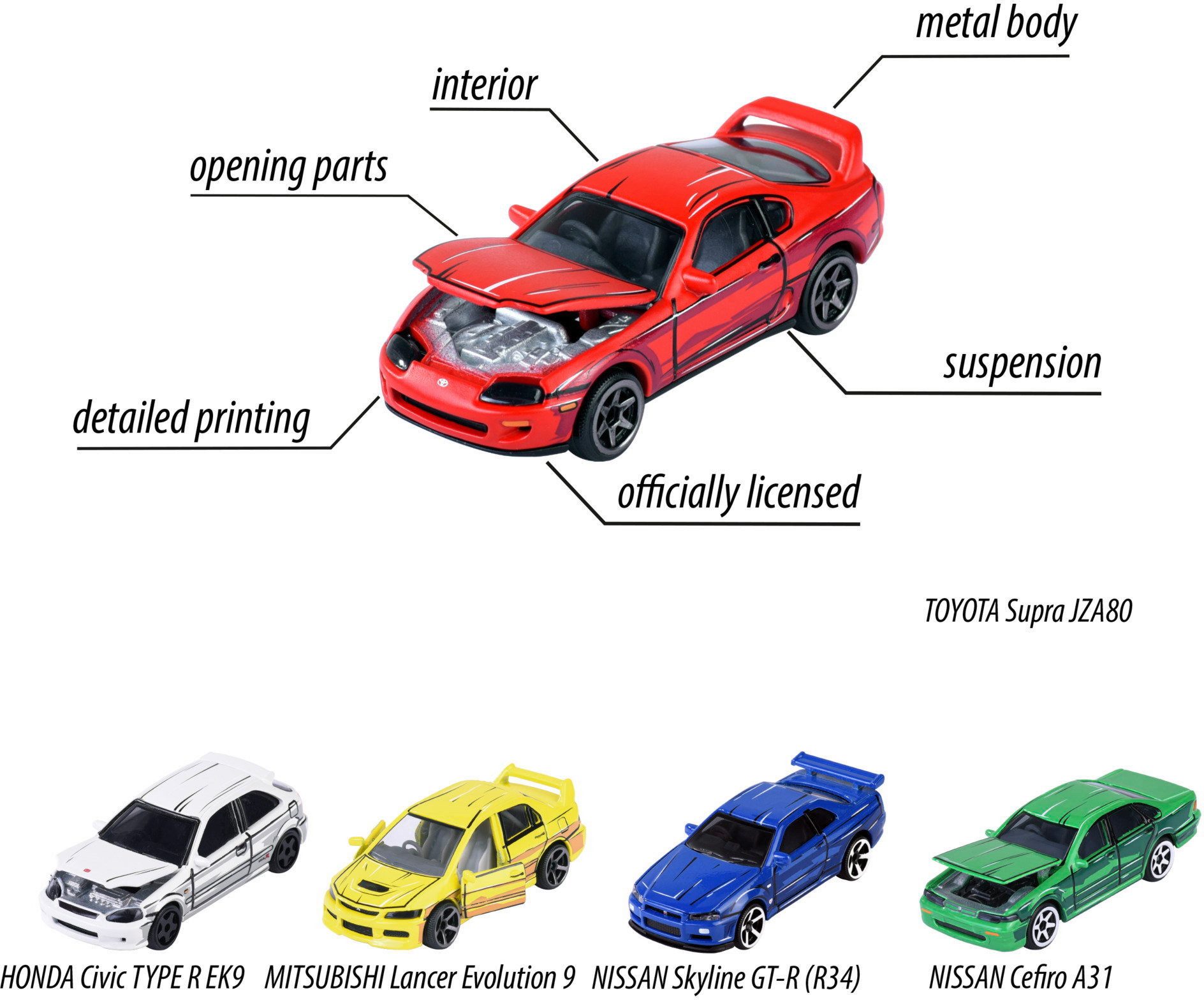majORETTE Spielzeug-Auto Majorette Spielzeugauto Premium Cars Japan Series 5 Pieces Giftpack 21