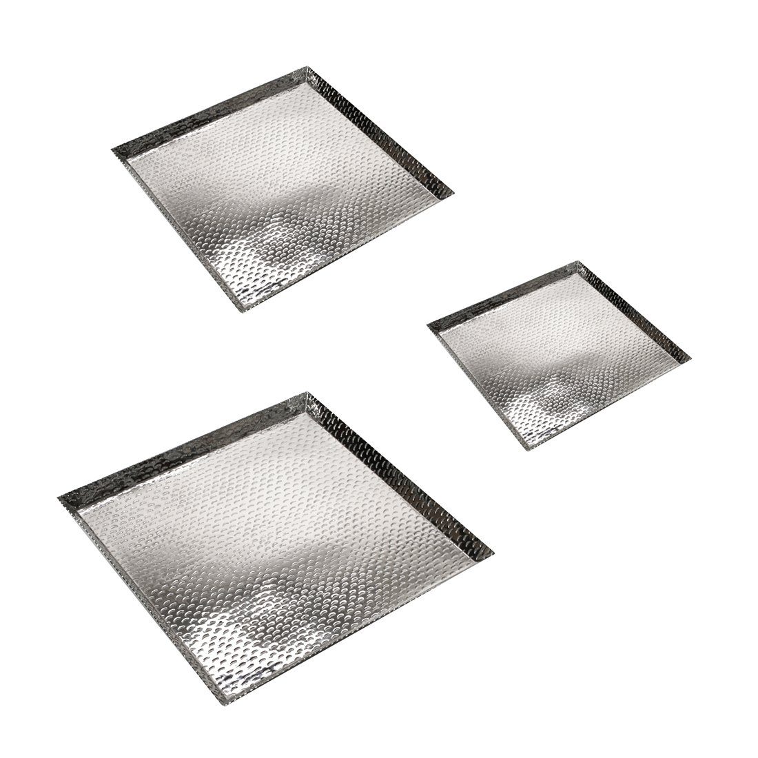Brillibrum Tablett Tablett Serviertablett gehämmert Halbmond Dekotablett Aluminium