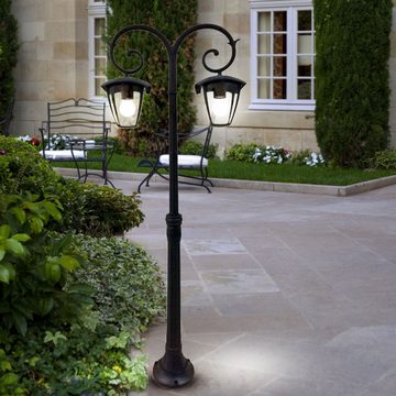 V-TAC Außen-Stehlampe, Leuchtmittel nicht inklusive, Außen Leuchte Garten Weg Kandelaber ALU Steh Beleuchtung IP44 Glas