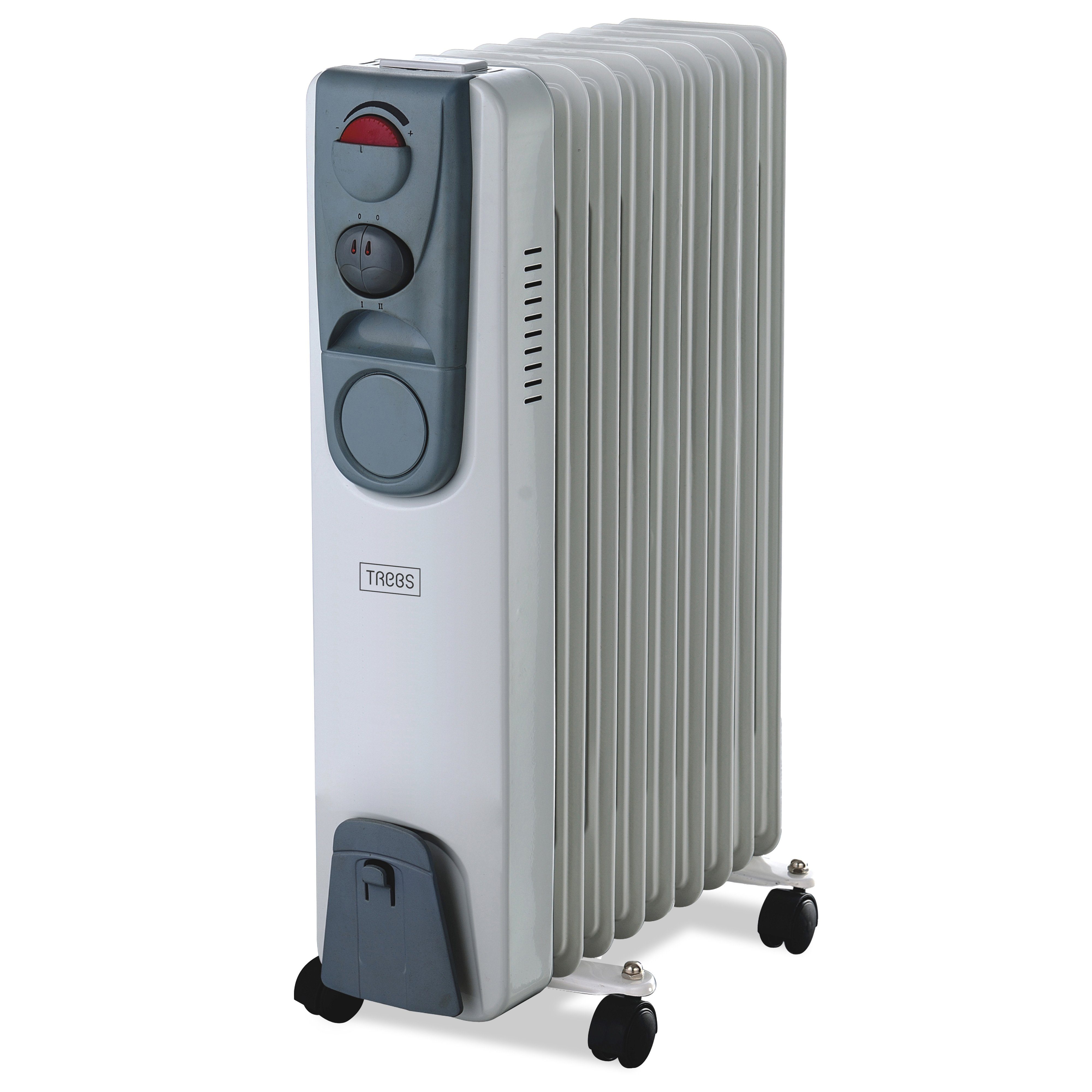 TREBS Ölradiator 99405, 2000W, 25m², 3-Stufen, Überhitzungs-/Umkippschutz, mobil durch Rollen