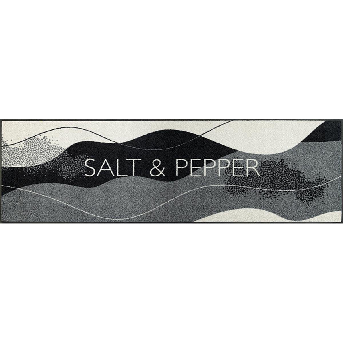 wash+dry by Kleen-Tex Fußmatte wash+dry Schmutzfangmatte Salt & Pepper - 60 x 180 cm, Höhe: 0 mm