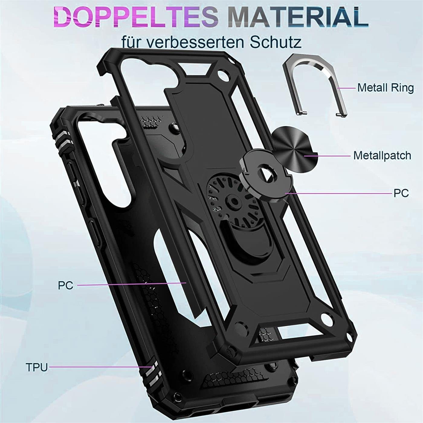 CoolGadget Handyhülle Armor Shield Case für Samsung Galaxy S23 6,1 Zoll, Outdoor Cover mit Magnet Ringhalterung Handy Hülle für Samsung S23 5G – Bild 5 von 5