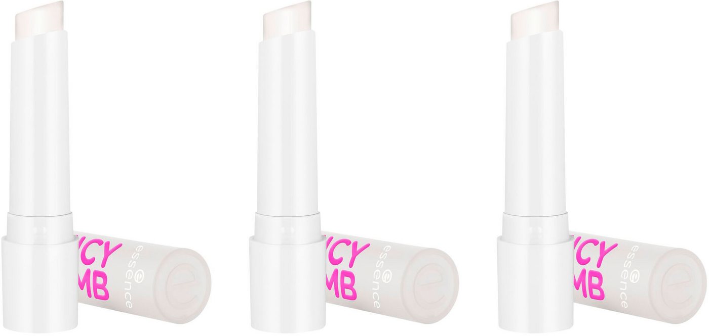 Essence Lippenbalsam JUICY BOMB GLOSSY BUTTER BALM, 3-tlg., für weiche, glänzende Lippen