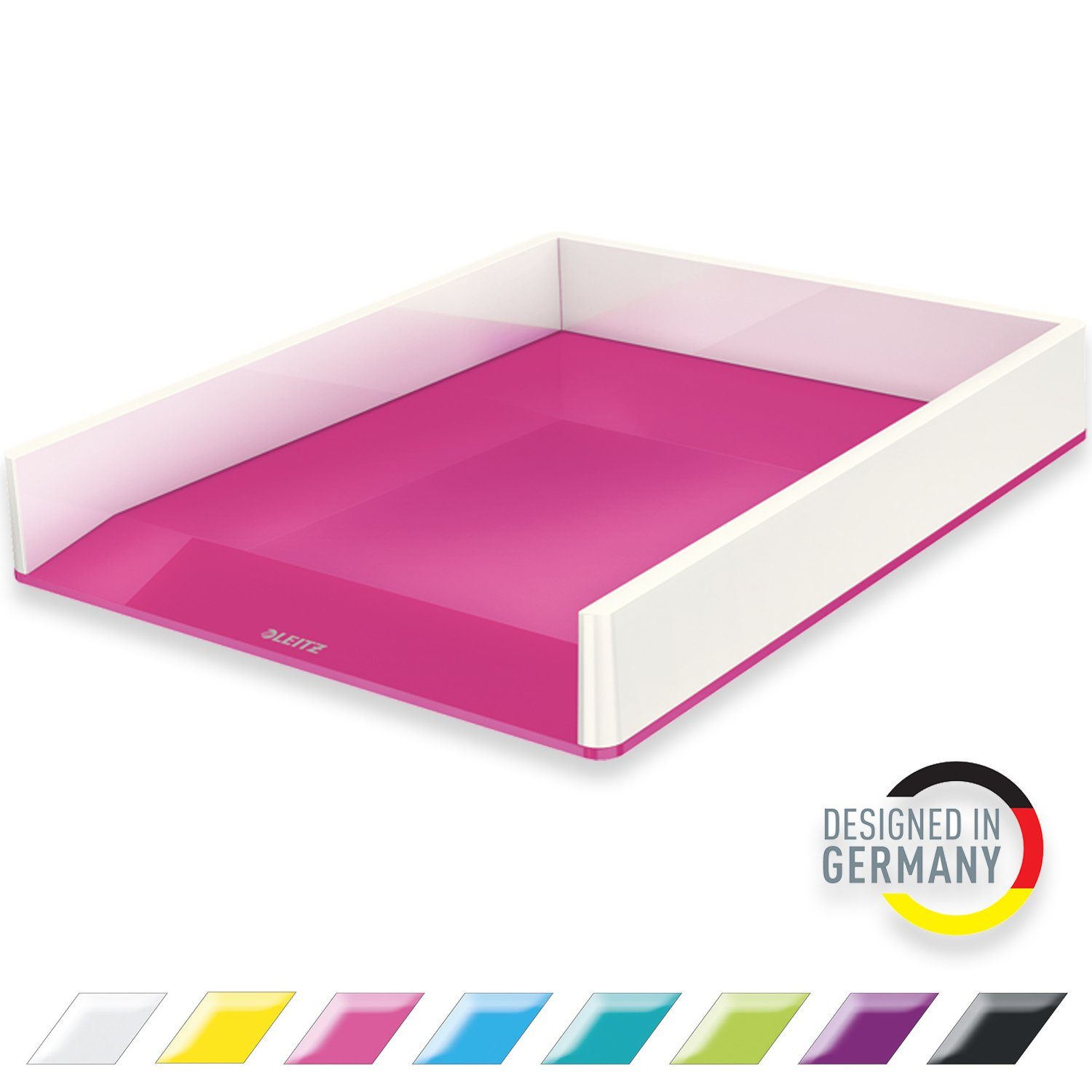 LEITZ Briefablage Briefkorb WOW Duo Colour (Ablagefächer stapelbar, Schreibtischablage), mit großem Greifausschnitt