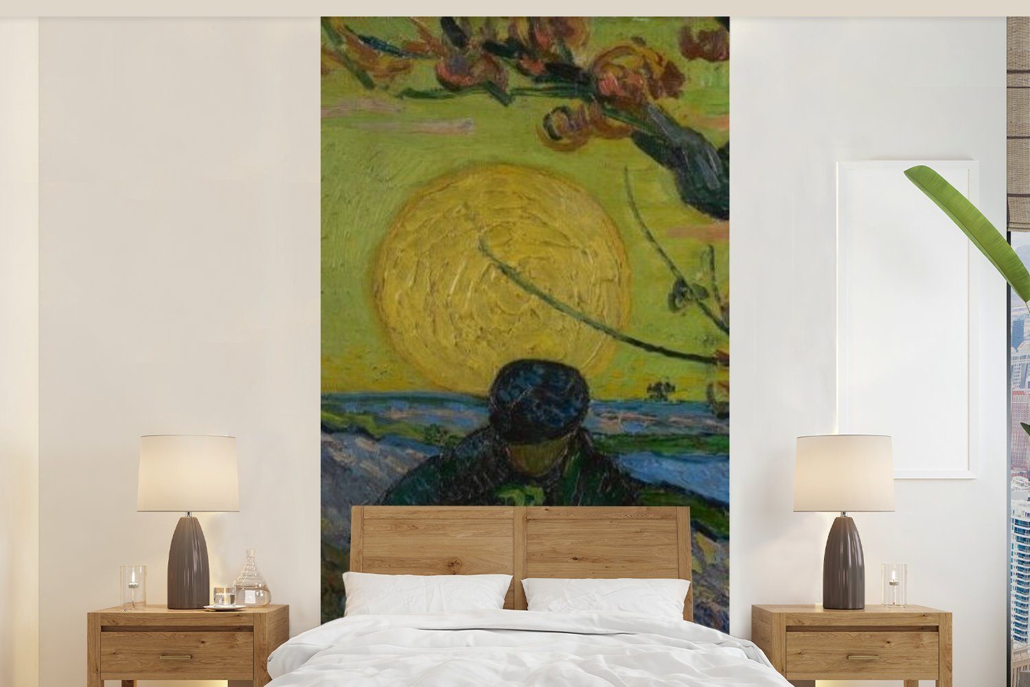 MuchoWow Fototapete Der Sämann - Vincent van Gogh, Matt, bedruckt, (2 St), Vliestapete für Wohnzimmer Schlafzimmer Küche, Fototapete