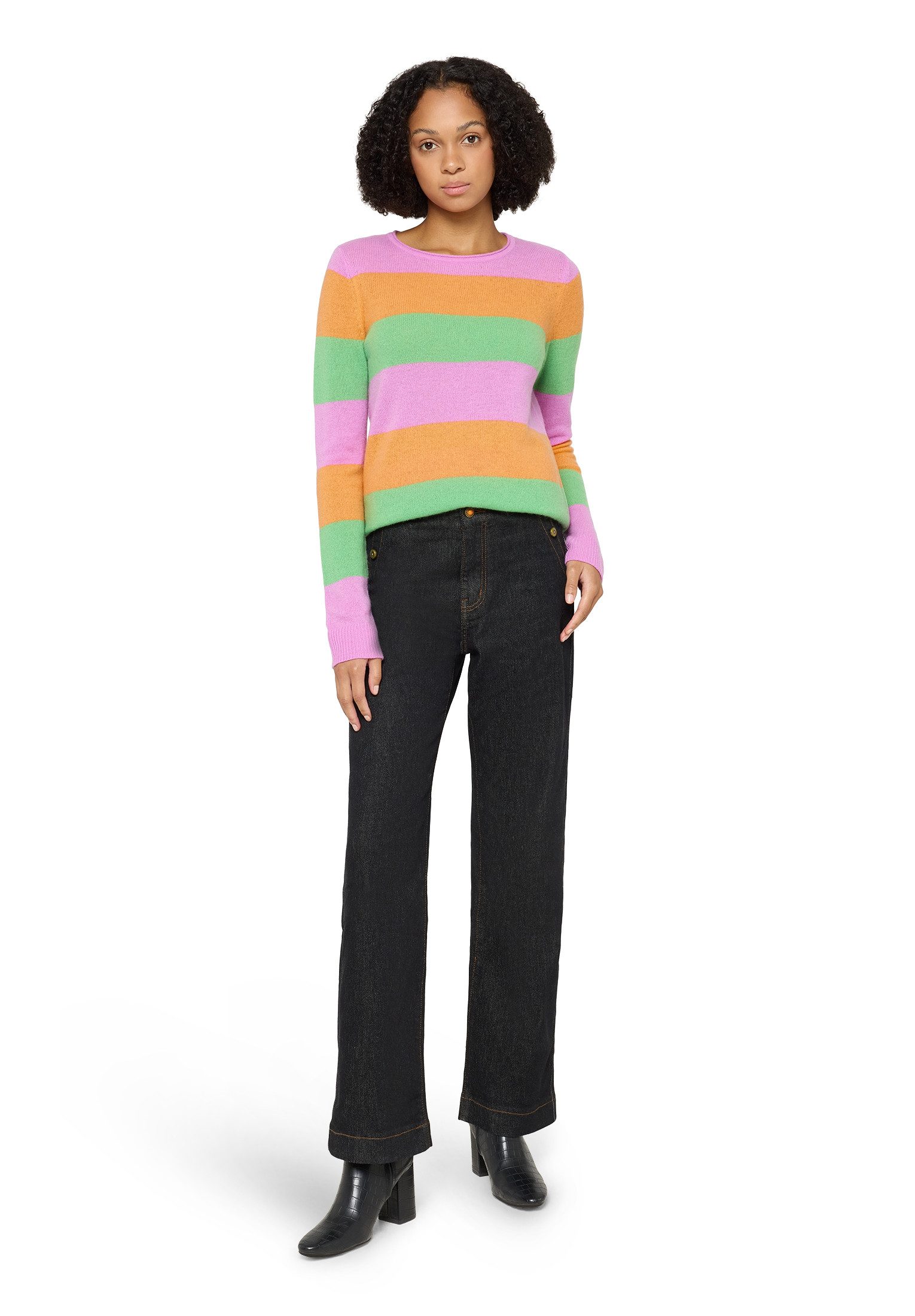 Cartoon Strickpullover Damen mit Rundhalsausschnitt (1-tlg)