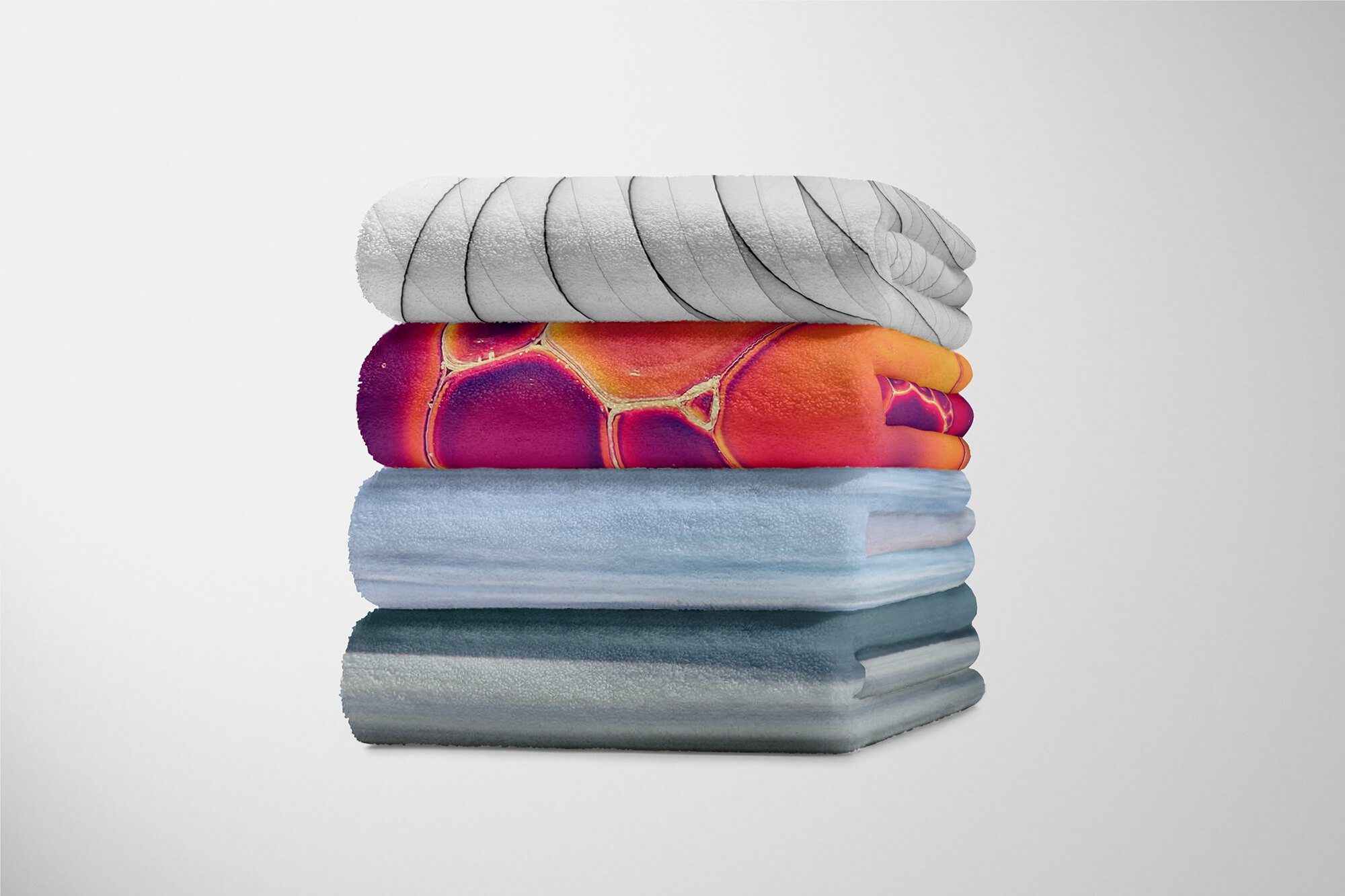 Meer Fotomotiv (1-St), Art Sinus mit Kuscheldecke Handtuch Handtuch Baumwolle-Polyester-Mix Schön, Strandhandtuch Saunatuch Handtücher Abstrakt
