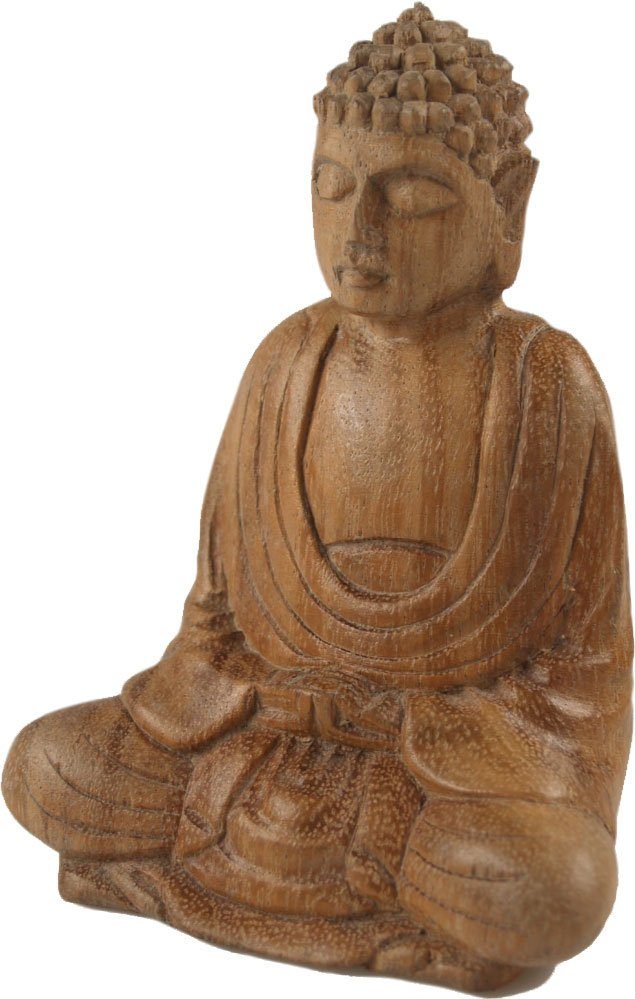 Buddhafigur Holzbuddha, Buddha Statue, Handarbeit 11 cm,..