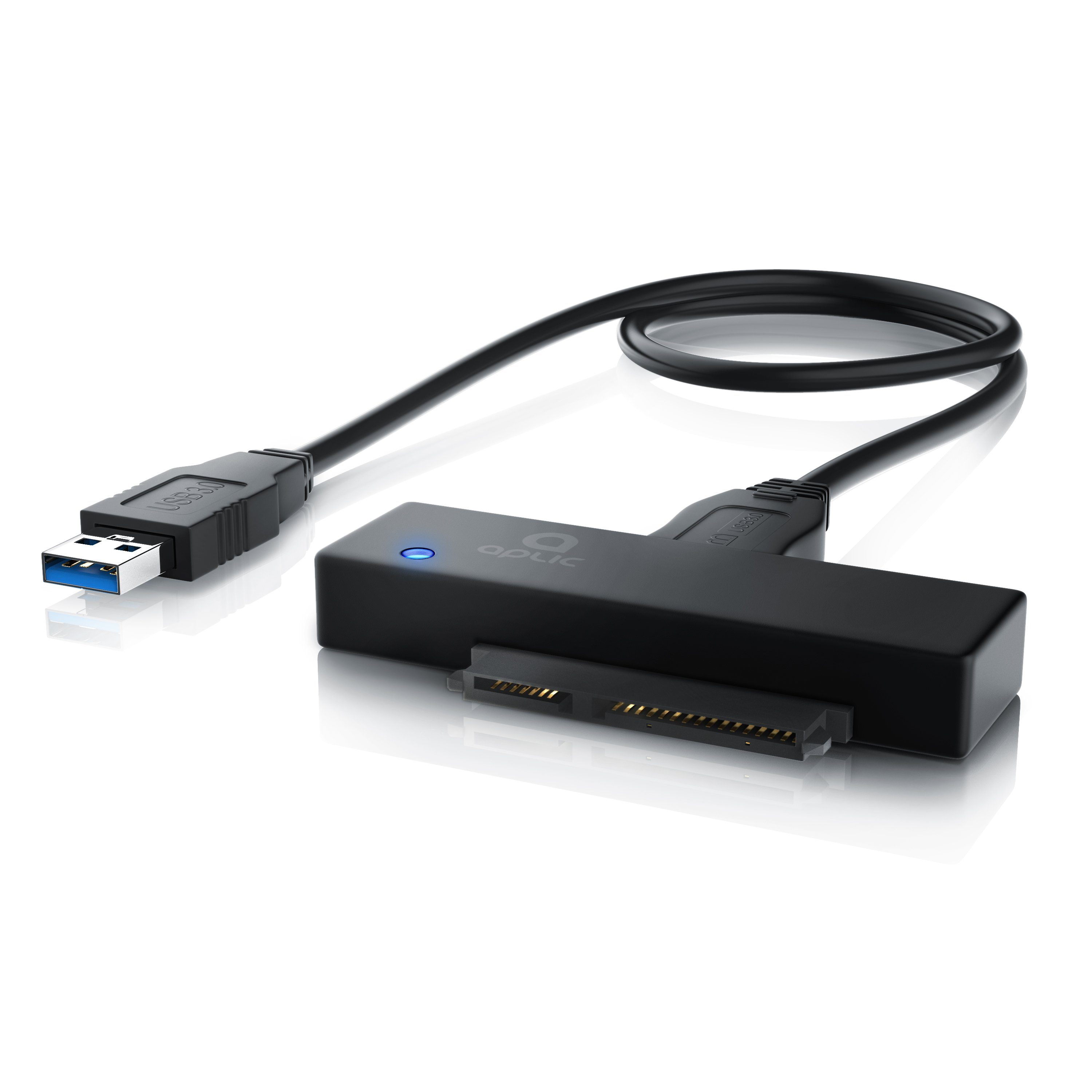 Aplic Computer-Adapter SATA zu USB 3.0 Typ A, SATA 1/2/3 Festplatten Konverter Kabel mit Netzteil
