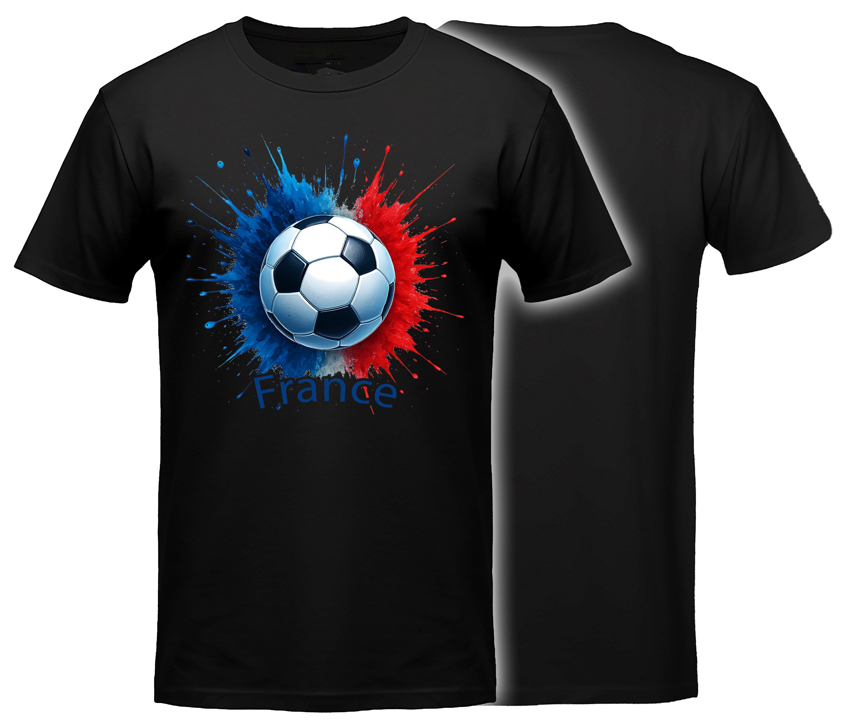 MyDesign24 T-Shirt Fussball Shirt - WM T-Shirt schwarz Herren und Damen Fussball kurzarm Frankreich Fan-Shirt i676