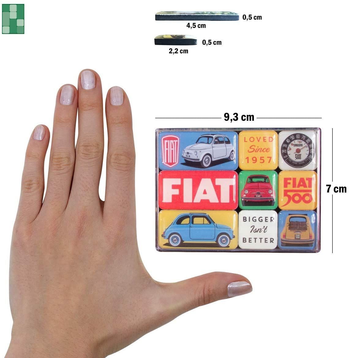 Nostalgic-Art Magnet 9tlg. Magnetset - Fiat 500 Loved Since 1957