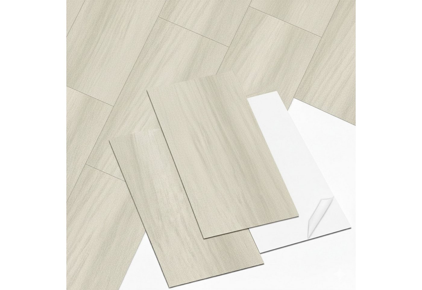 Endorphin Vinylboden Vinylboden selbstklebend Steinoptik in Meteorstein beige 2,97qm, Selbstklebend, strapazierfähig, pflegeleicht, fußwarm, geräuscharm, langlebig