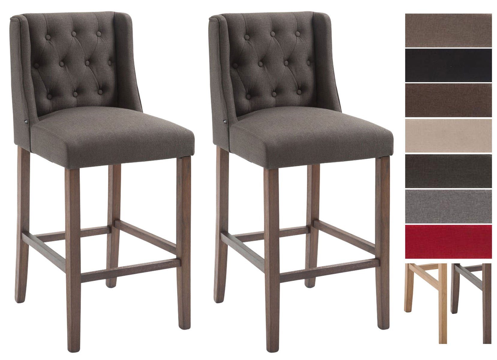 CLP Barhocker Cassandra Stoff (2er Set, günstig online kaufen