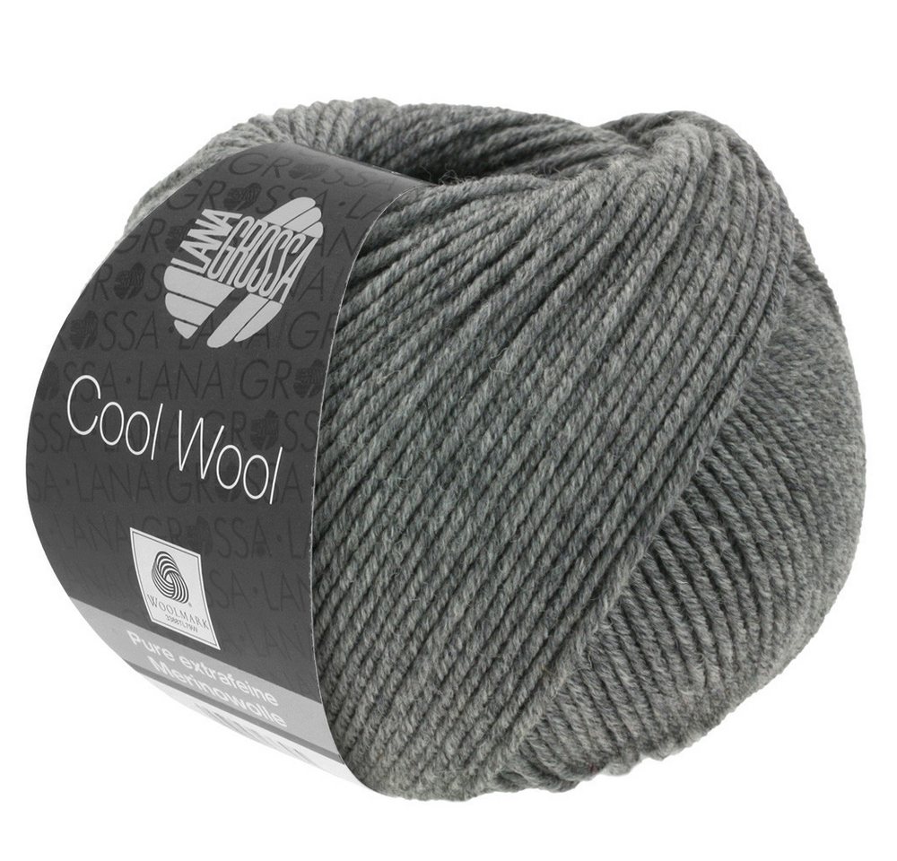 LANA GROSSA COOL WOOL pflegeleichtes Strickgarn extrafeine Merinowolle Häkelwolle, 160 m (Strickgarn aus extrafeiner Merinowolle, kuschelig weich und pflegeleicht), 50 g
