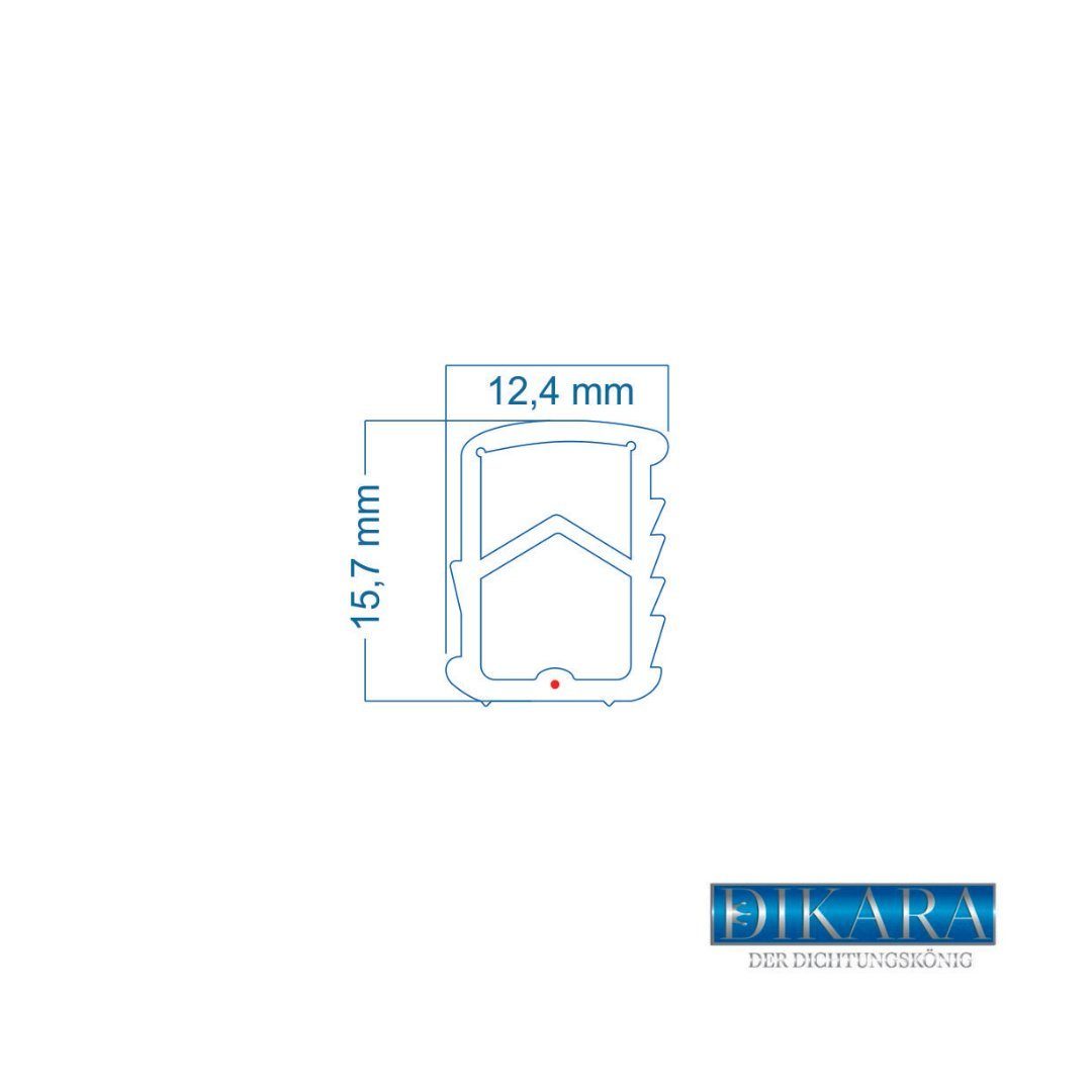 Dikara Dichtungsband Stahlzargendichtung Höhe 16mm Breite 12mm Falz, Türdichtung, Antidehnungsfaden, TPE thermoplatisches Elastomer