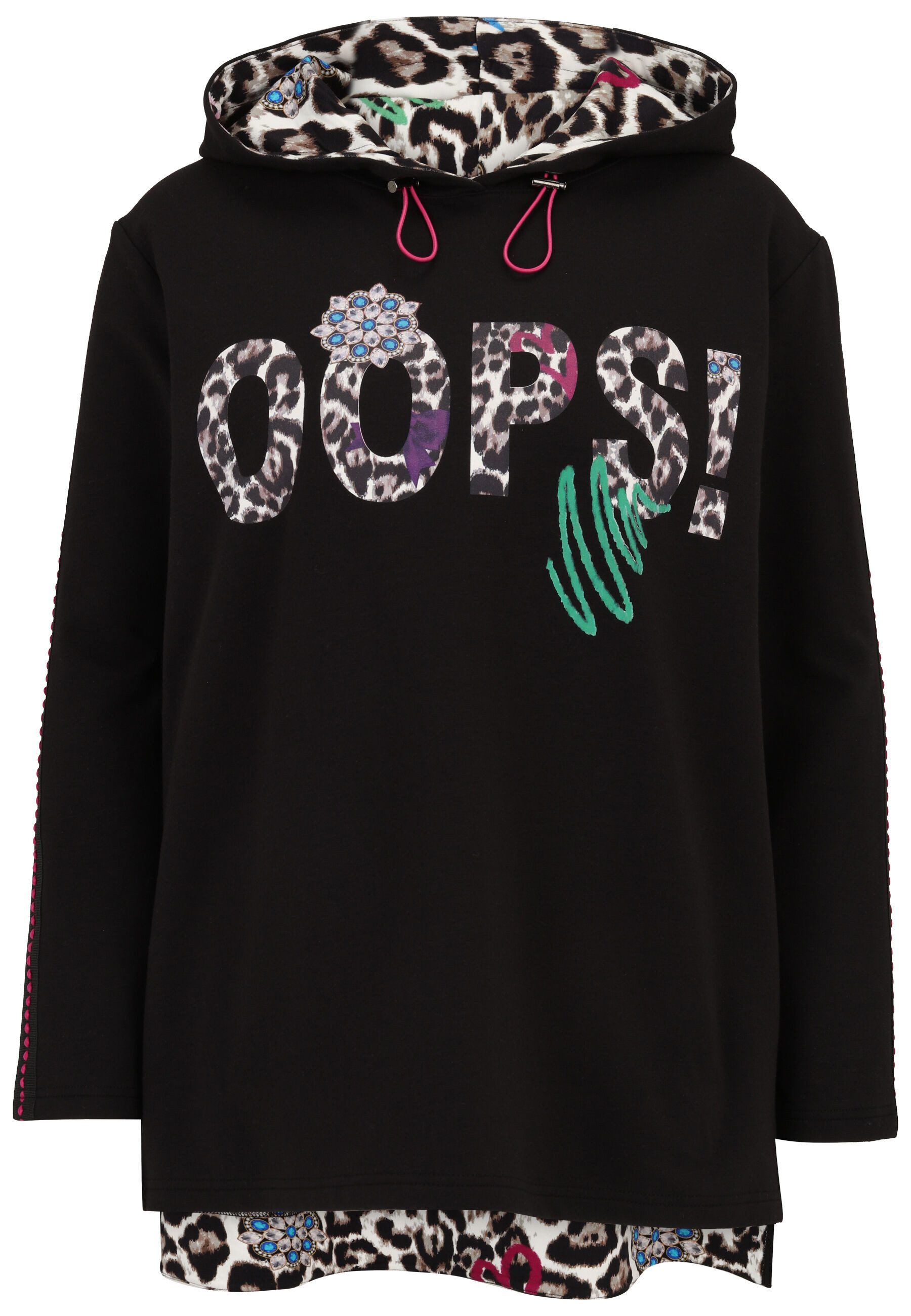 Doris Streich Kapuzenpullover mit Leo-Print