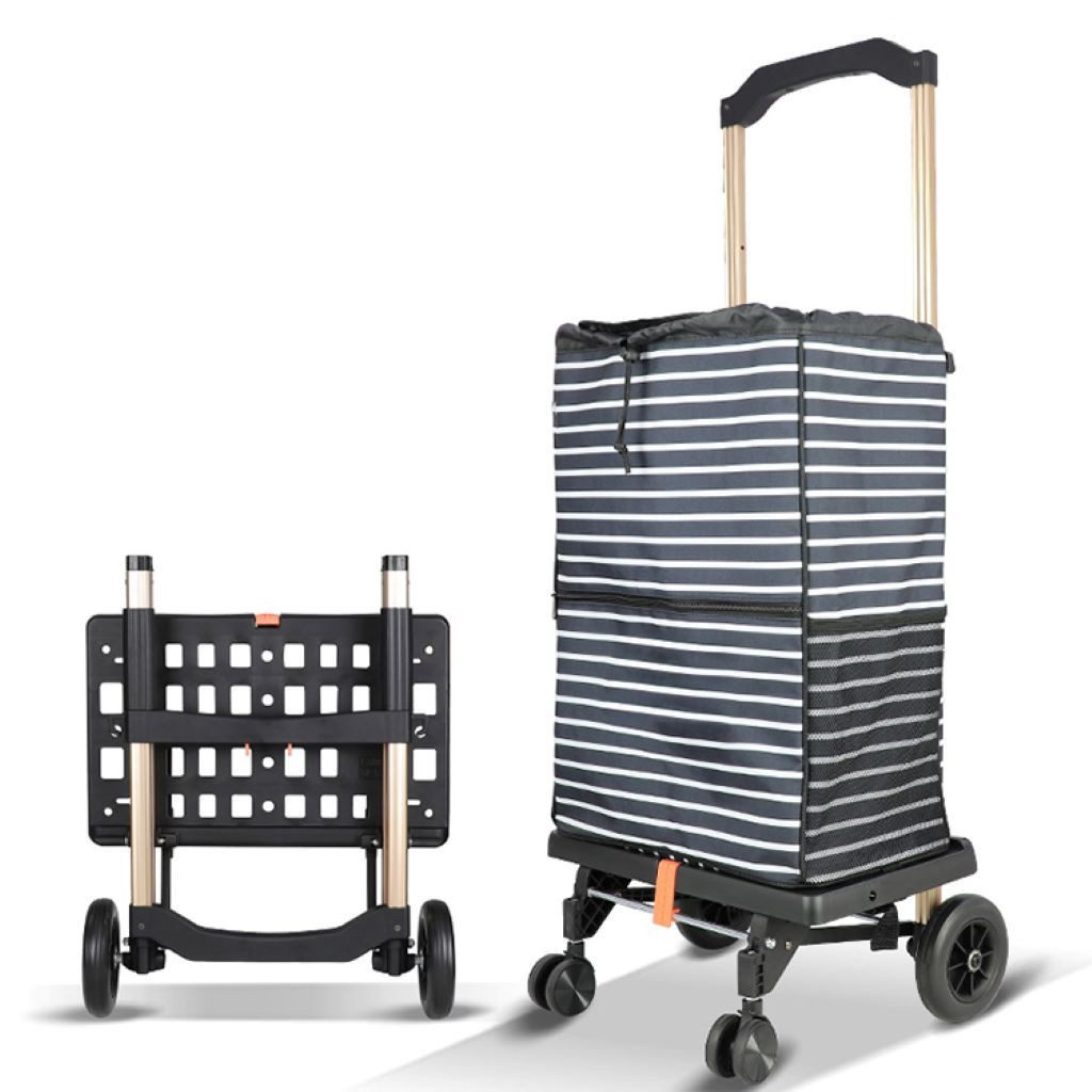P & K Sackkarre 2in1 Einkaufstrolley & Sackkarre – faltbar, 50kg Tragkraft, XL-Räder