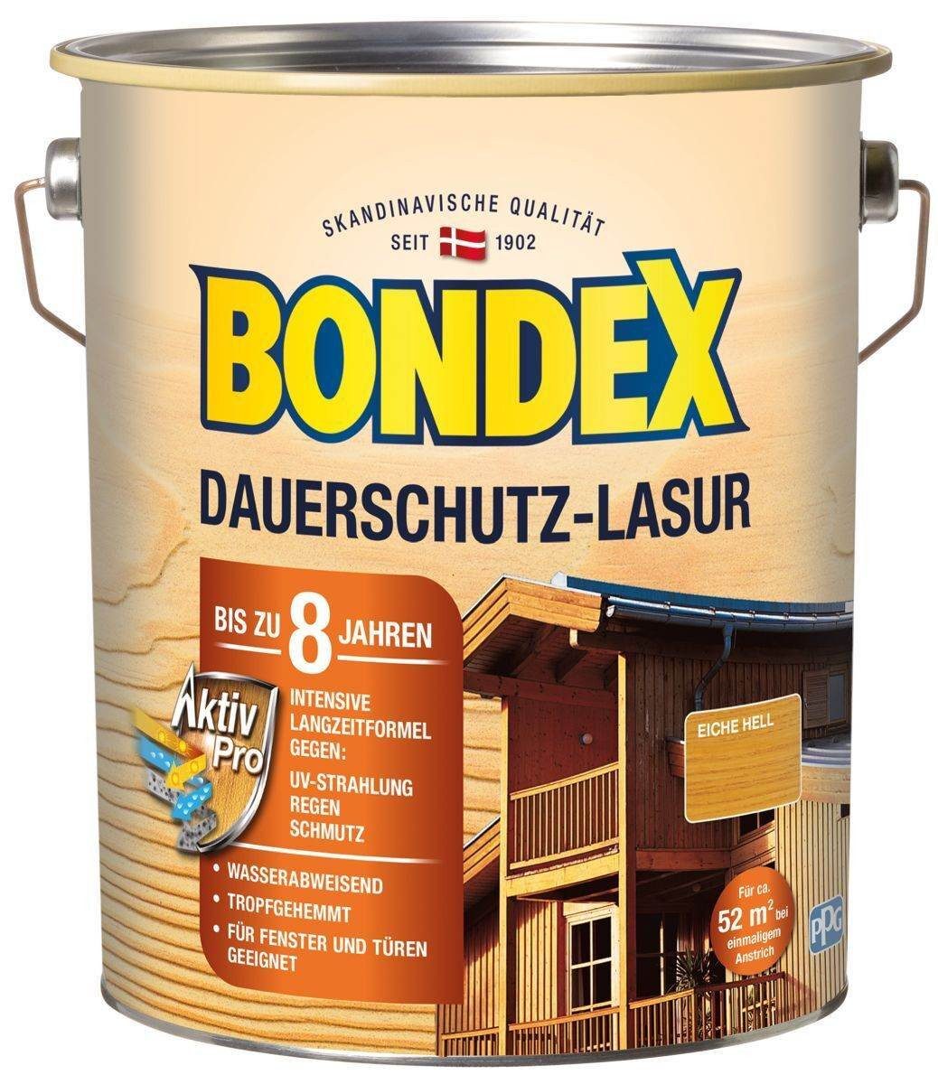 Bondex Holzschutzlasur Dauerschutz-Lasur Außen Holzfarbe, 4 l, 6 Farben, Wetterschutz