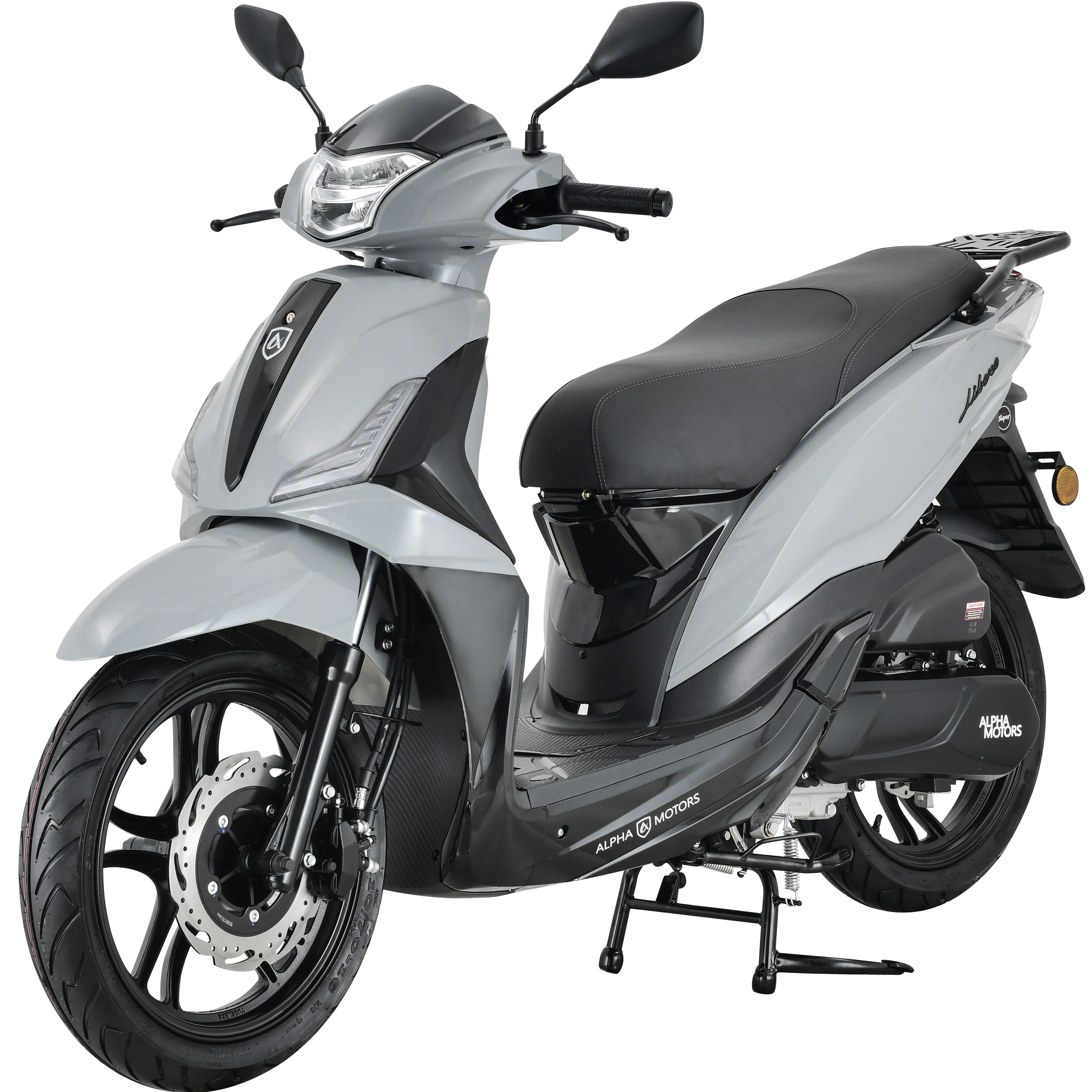 Alpha Motors Motorroller Motorroller Libero 125 ccm 90 km/h 16-Zoll grau-schwarz, 125 ccm, 90 km/h, Euro 5