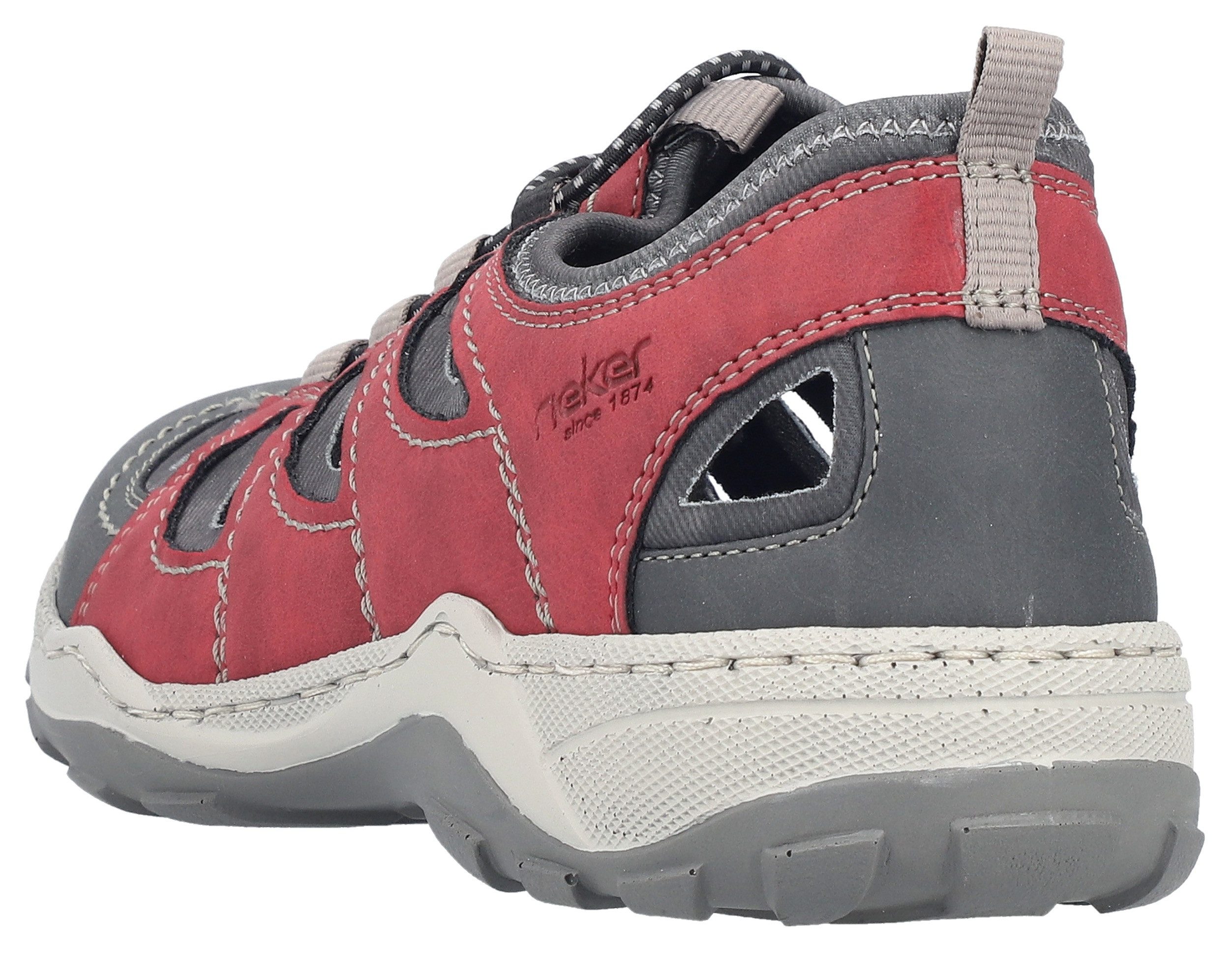 Rieker Slipper Trekking Schuh, Sandale, Sommerschuh mit praktischem Gummizug