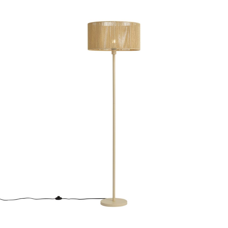 Qazqa Stehlampe Simplo, ohne Leuchtmittel, Warmweiß, QAZQA Stehlampe, e27, Beige, Metall, Japandi
