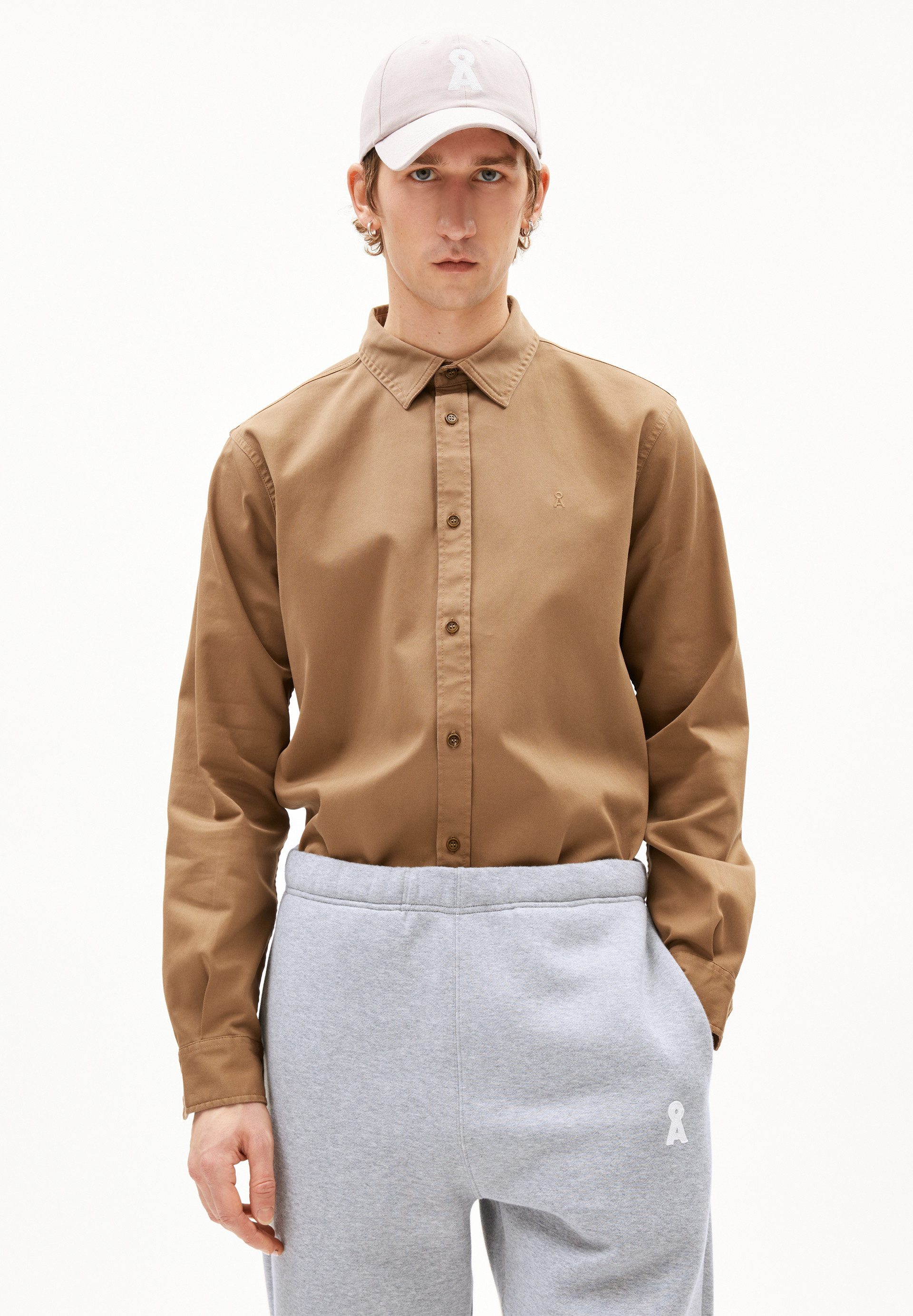 Langarmhemd GIAALO OVERSHIRT Hemd aus Bio-Baumwoll Mix