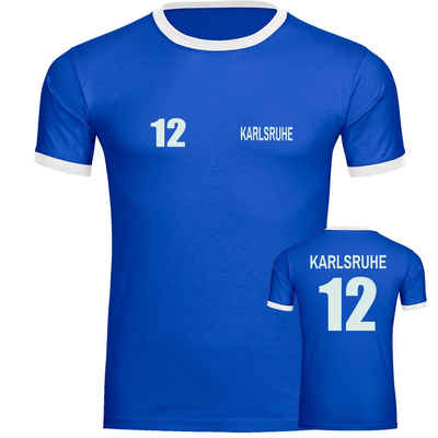multifanshop T-Shirt Kontrast Karlsruhe - Trikot 12 - Männer