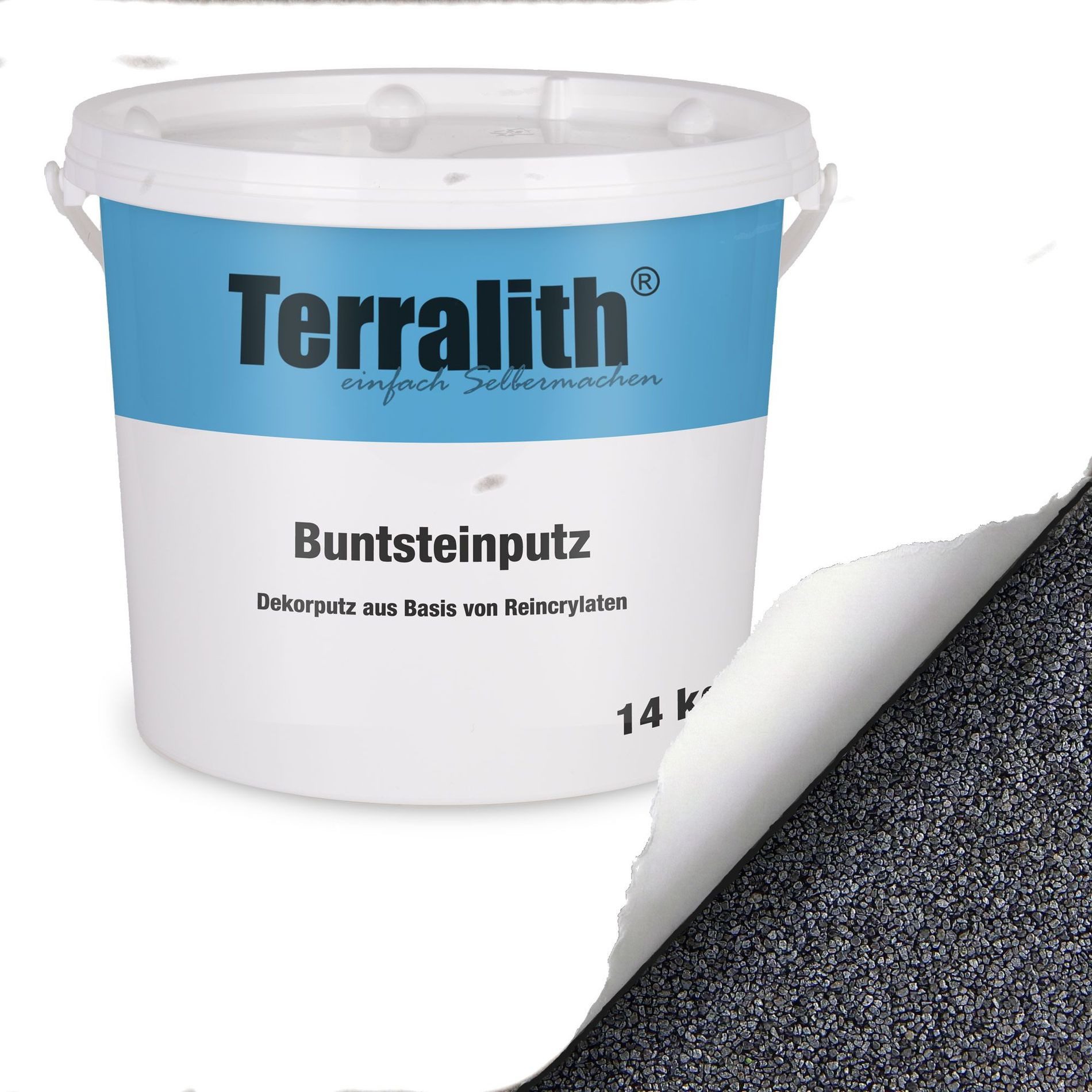 Terralith® Kunstharzputz Buntsteinputz Mosaikputz 2mm -14 kg- BSP36 (Eimer, Verarbeitungsfertig) Dekorationsputz aus Marmor-Granulat bzw. eingefärbter Körnung