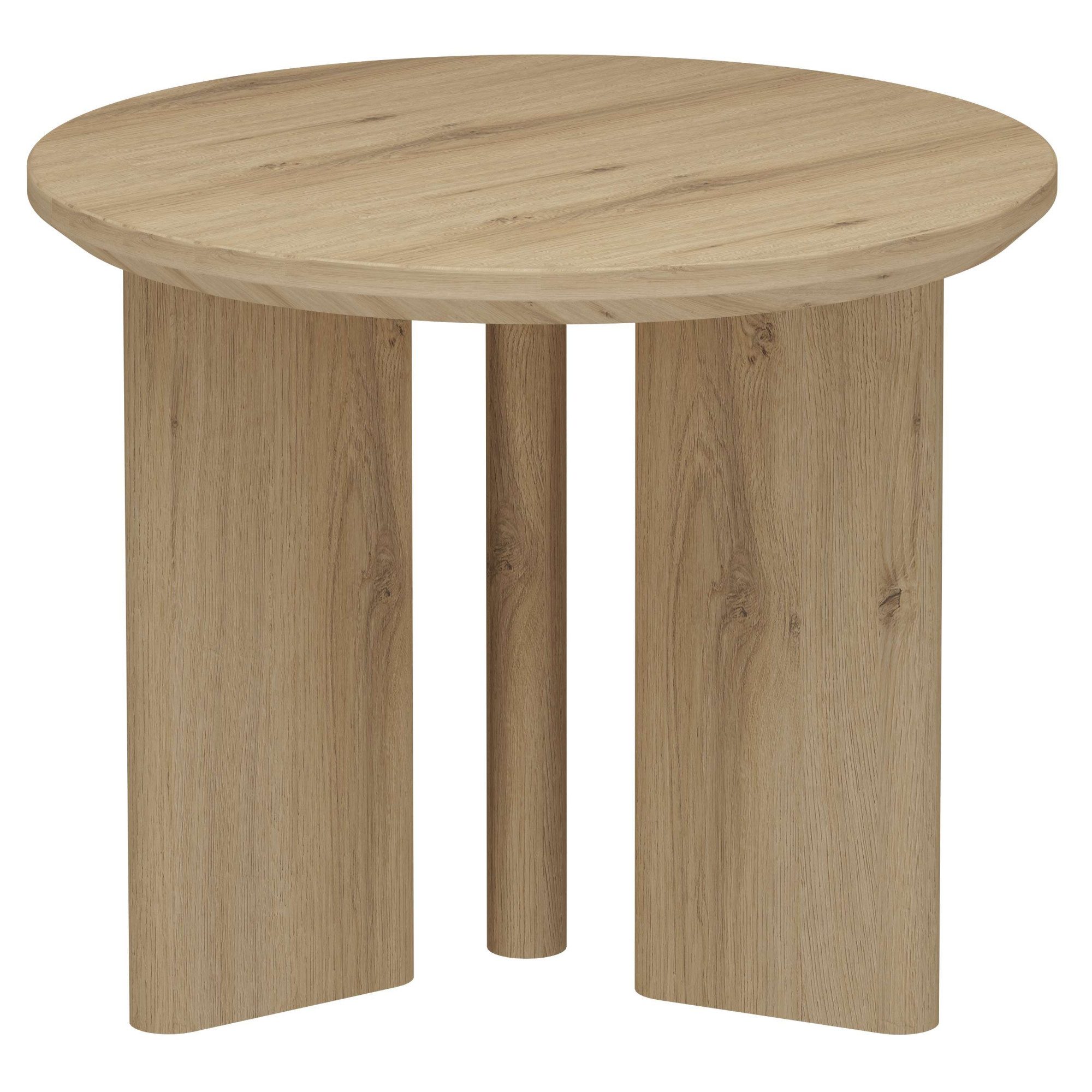 OTTO home Beistelltisch Cassian (1-St), schöne Holzoptik, modernes Fußgestell, Ø50 cm
