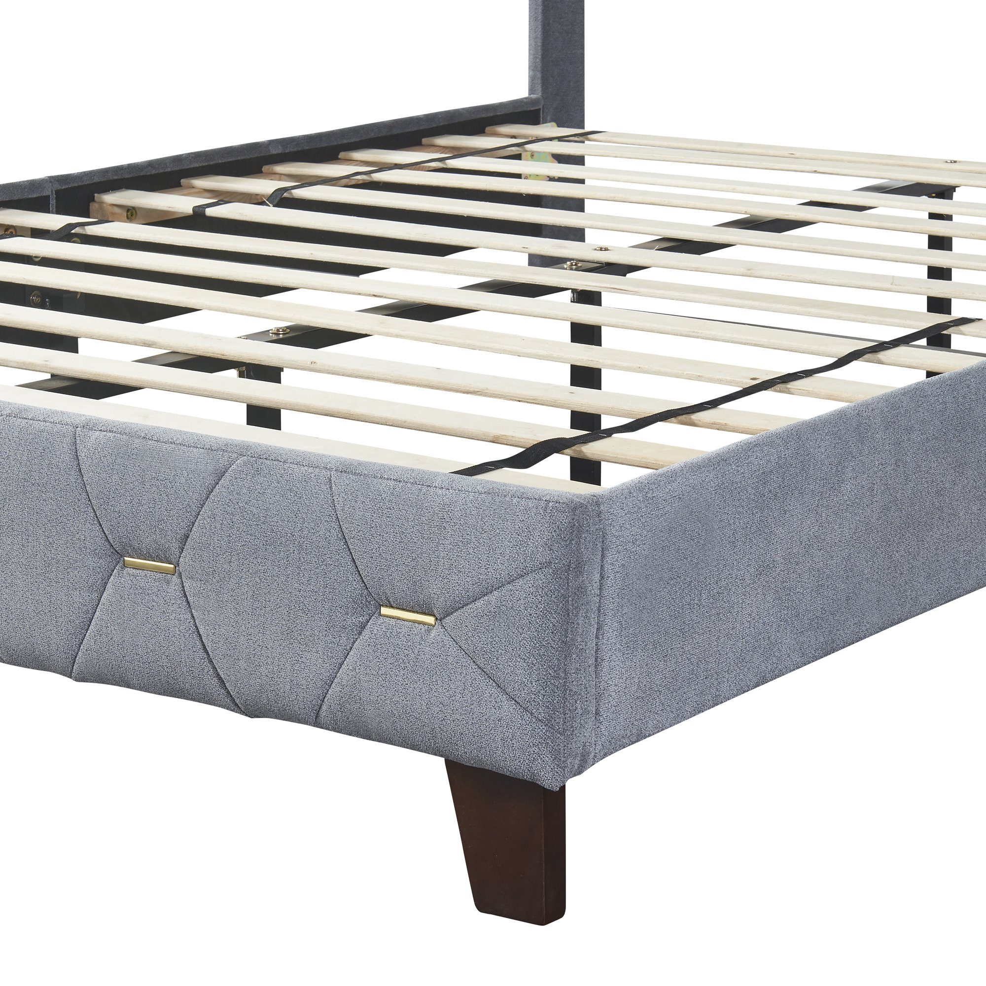 Polsterbett (Doppelbett 160x200cm mit Lattenrost), mit Stauraum am Kopfteil und USB-Anschluss, Bezug aus Samt