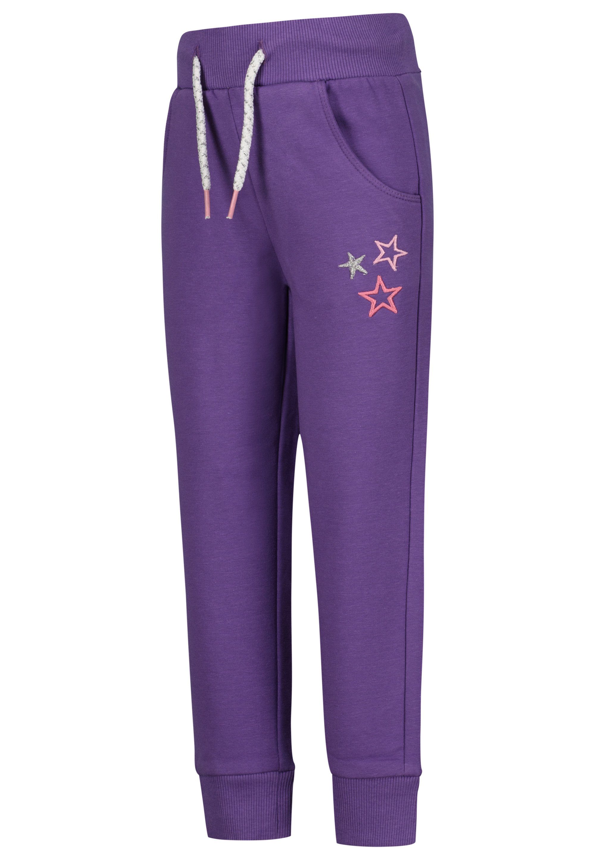 purple SALT PEPPER Girls AND (1-tlg) College Stoffhose Trousers EMB