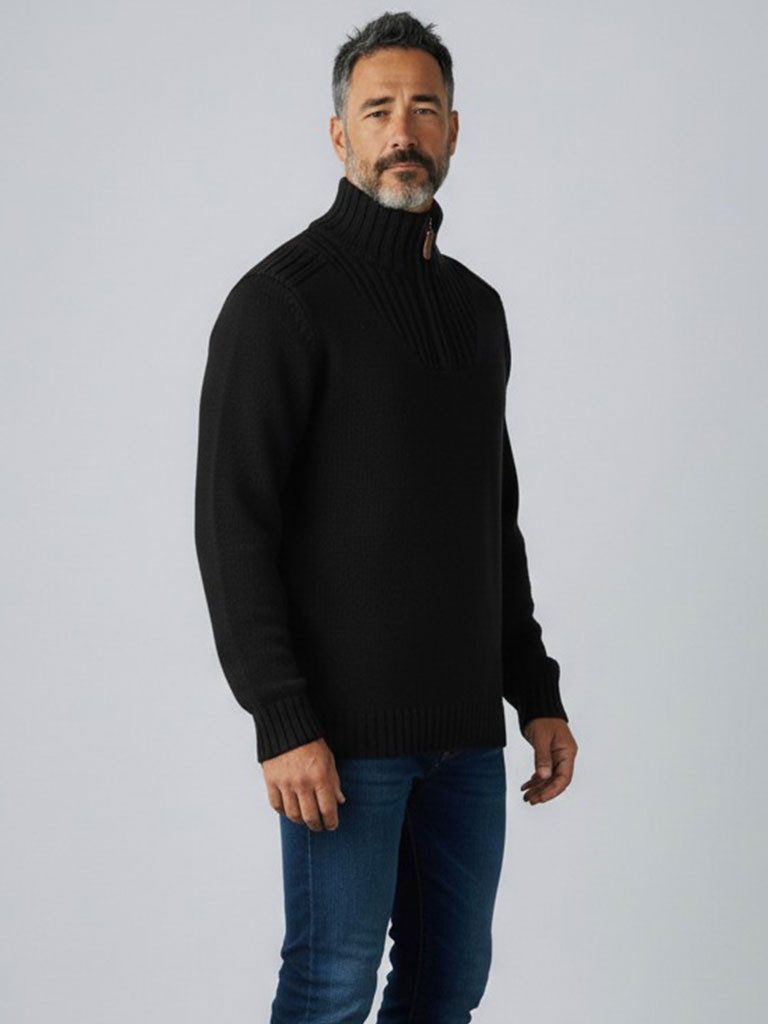 tomBrook Troyer Herren Strick-Troyer Unifarben - Troyer-Pullover Strickpullover