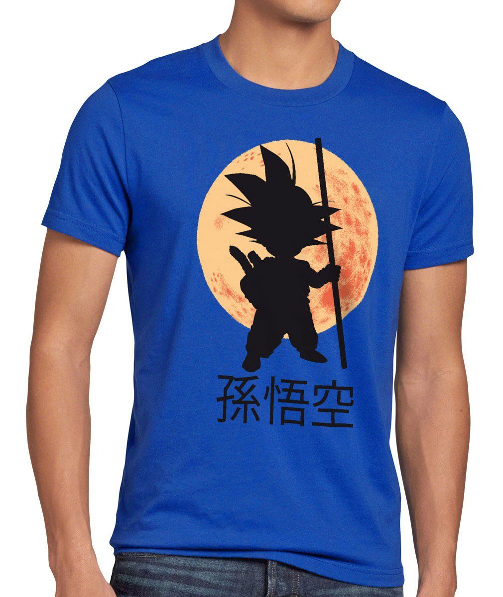 balls Mond Dragon style3 Goku Roshi T-Shirt Print-Shirt vegeta blau db Ball songoku Krillin Herren Anime