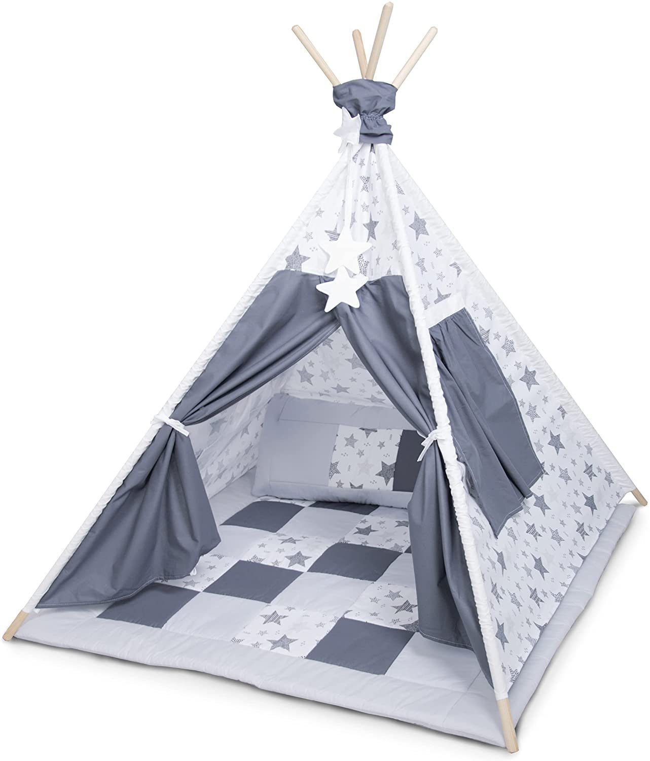Spielzelt mit der Tipidecke und Kissen Amilian® Tipi Spielzelt Zelt für Kinder T40 