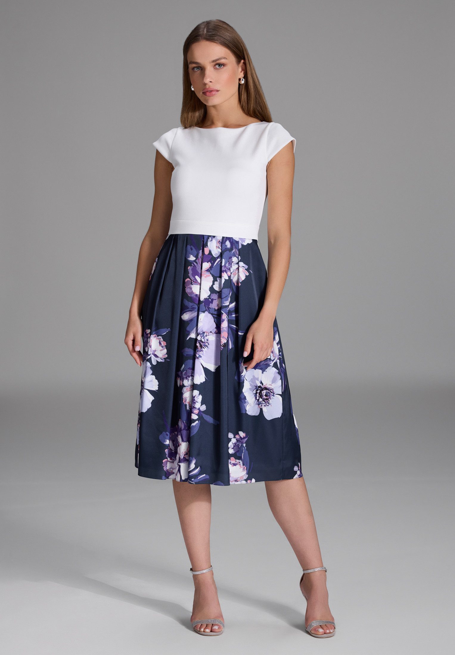 SWING Cocktailkleid - Cocktailkleid aus Material Mix Taillierter Schnitt mi günstig online kaufen