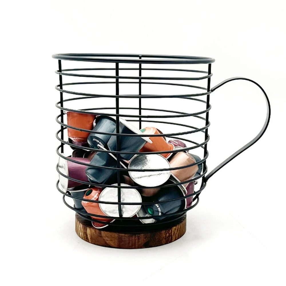 Agger Kapselhalter Aufbewahrung für Kaffeekapseln, Kapselhalter,17 x 16 x 16cm, Kaffee-Organizer für Arbeitsplatte und Kaffeebar,Aufbewahrungskorb – Bild 2 von 5