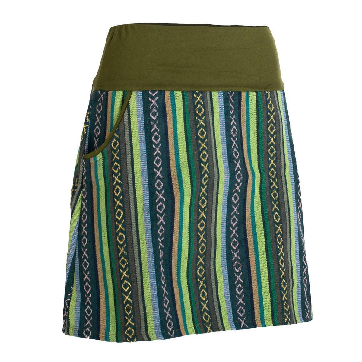 Vishes Minirock Damen Sommerrock kurz Minirock Röcke Ethno-Style Gestreift Goa, Boho