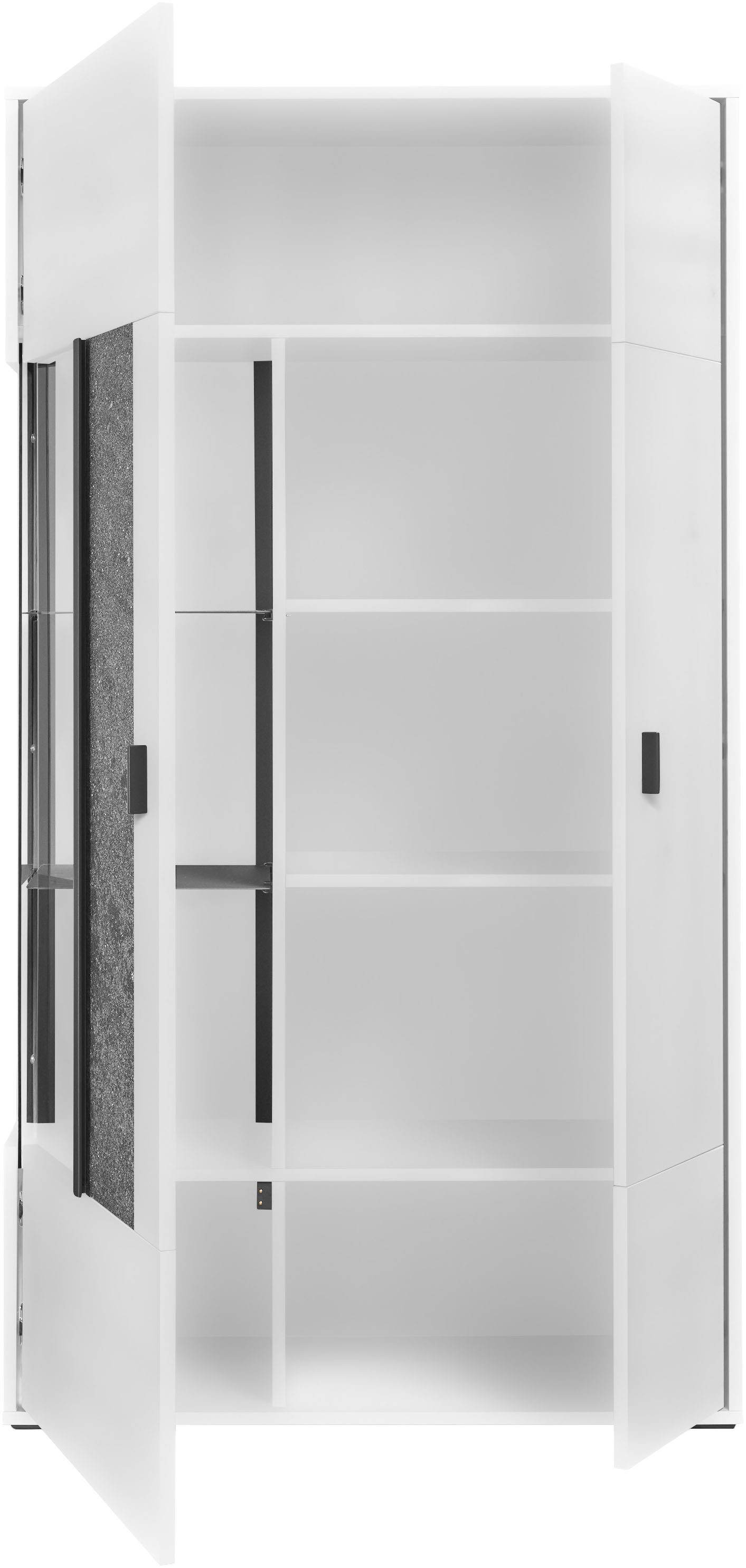 set one by Musterring Vitrine Deltona mit Sandsteinelement, inkl. Beleuchtung, zwei Farben, B94 x H170 cm