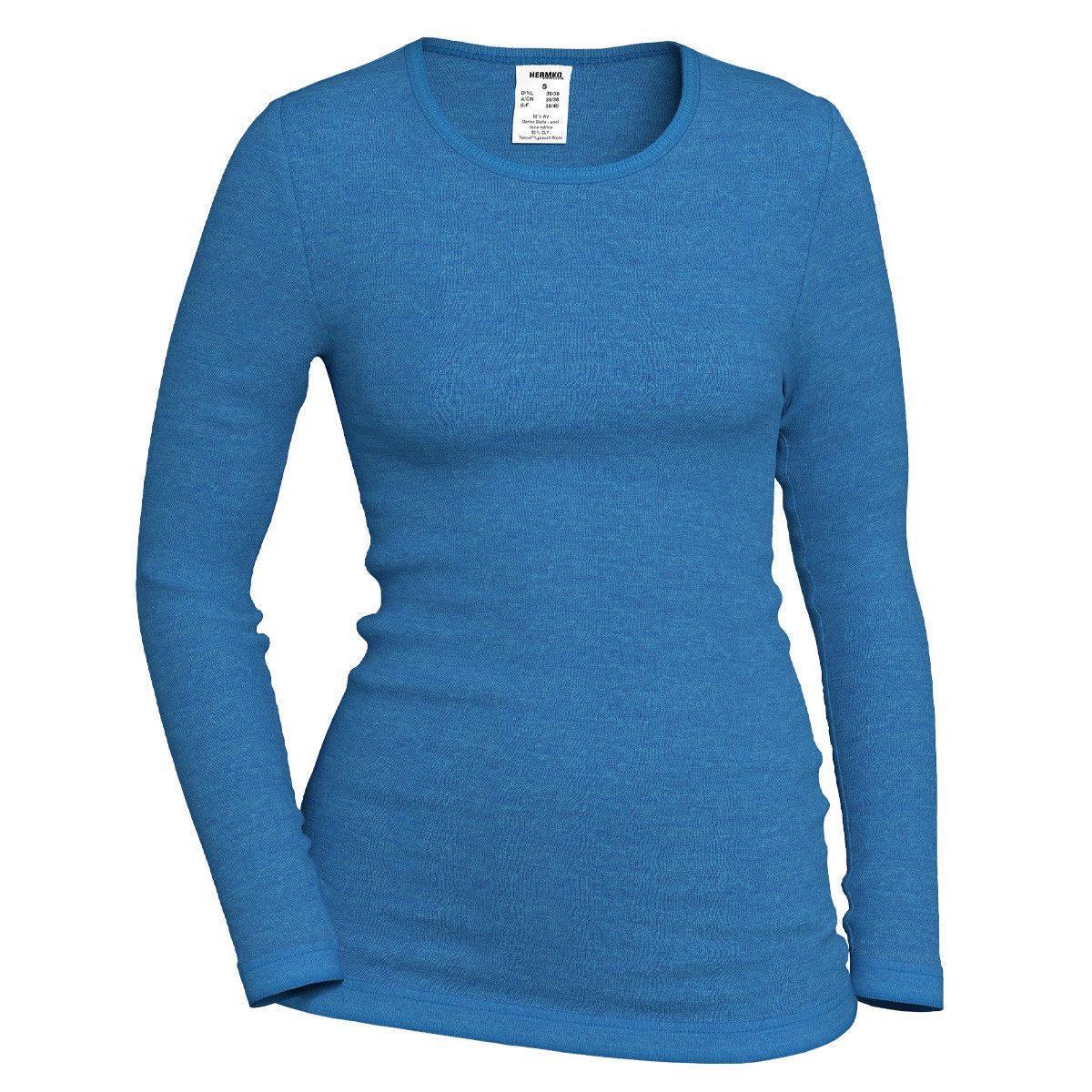 HERMKO Longsleeve 40830 40830 Damen langarm Shirt aus Merinowolle / Tencel