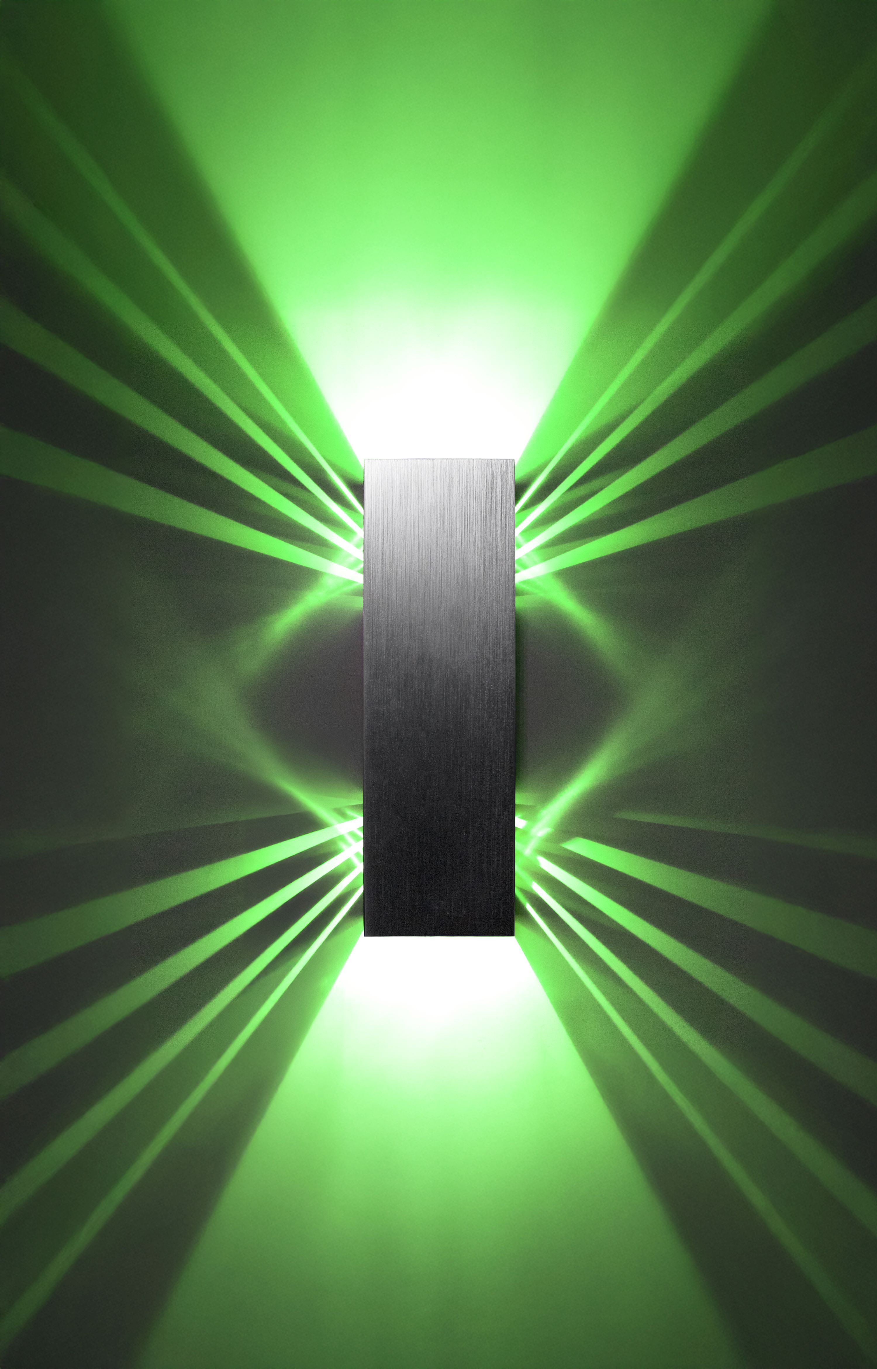 SpiceLED LED Wandleuchte ShineLED 2.0 Wandleuchte Color Edition 30 Watt In Silber Grün, Led fest integriert, Grün, 30 Watt