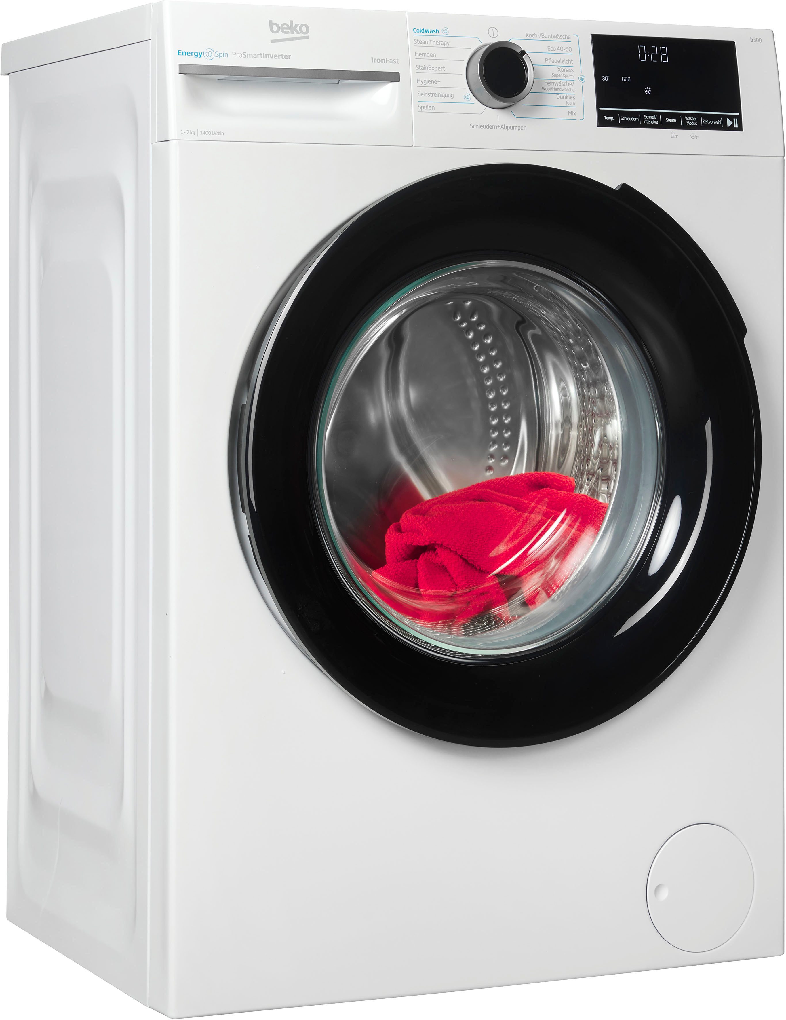 BEKO Waschmaschine BM3WFU4741N, 7 kg, 1400 U/min, Waschen mit EnergySpin: Bis zu 35 % Energie sparen – nicht nur in Eco