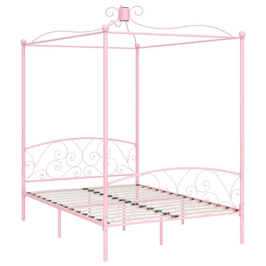 furnicato Bettgestell Himmelbett-Gestell Rosa Metall 120 günstig online kaufen