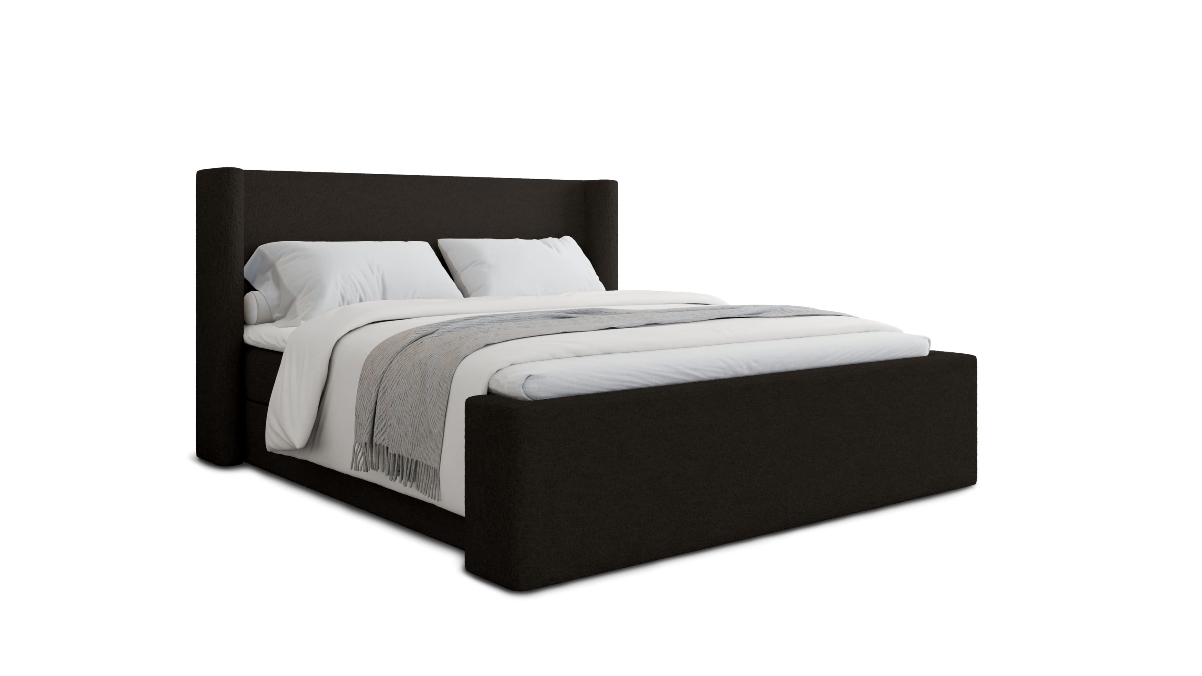 MOEBLO Boxspringbett BETT 09 (Doppelbett mit Bouclé-Stoff, Bettkasten & Top günstig online kaufen